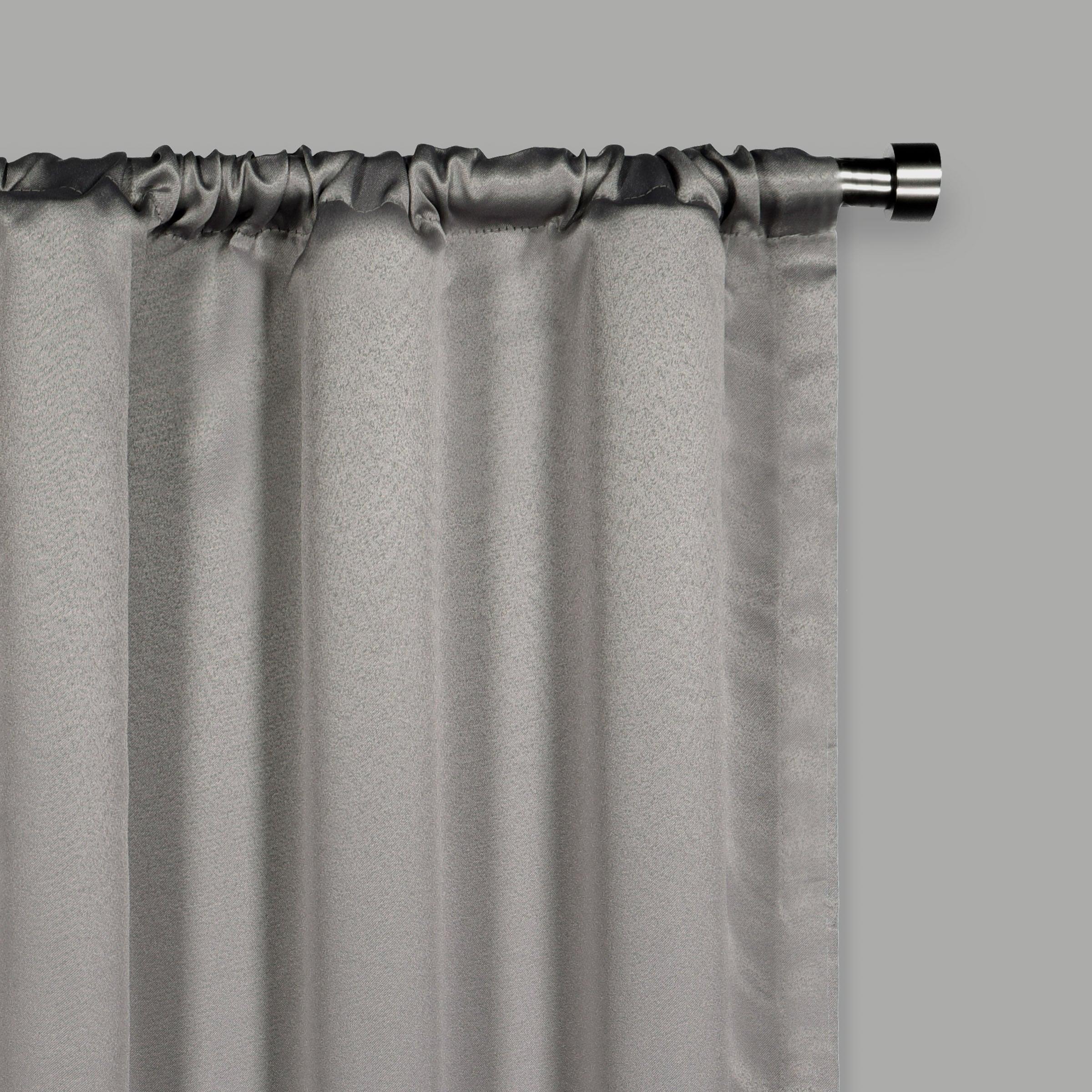 Eclipse Solid Thermapanel Room Darkening Rod Pocket Single Curtain Panel, Grey, 54 x 63