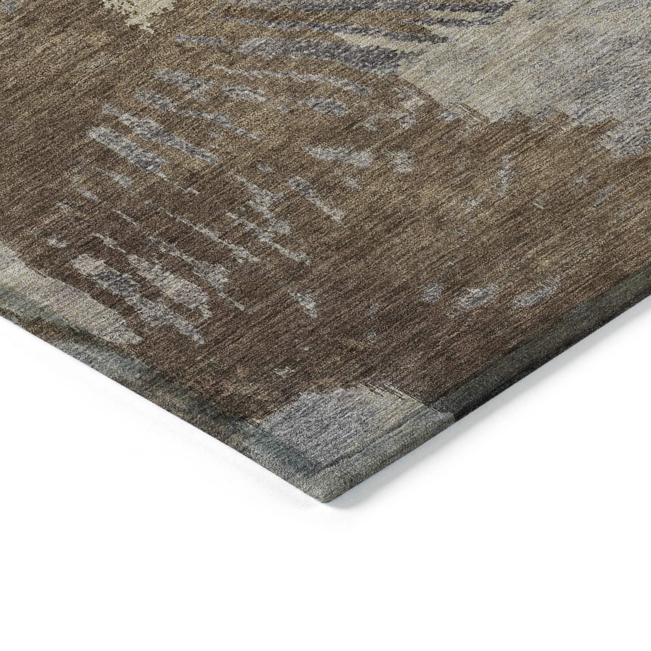 Addison Rugs Machine Washable Indoor/ Outdoor Chantille Modern Burst Rug Brown - 5' x 7'6"