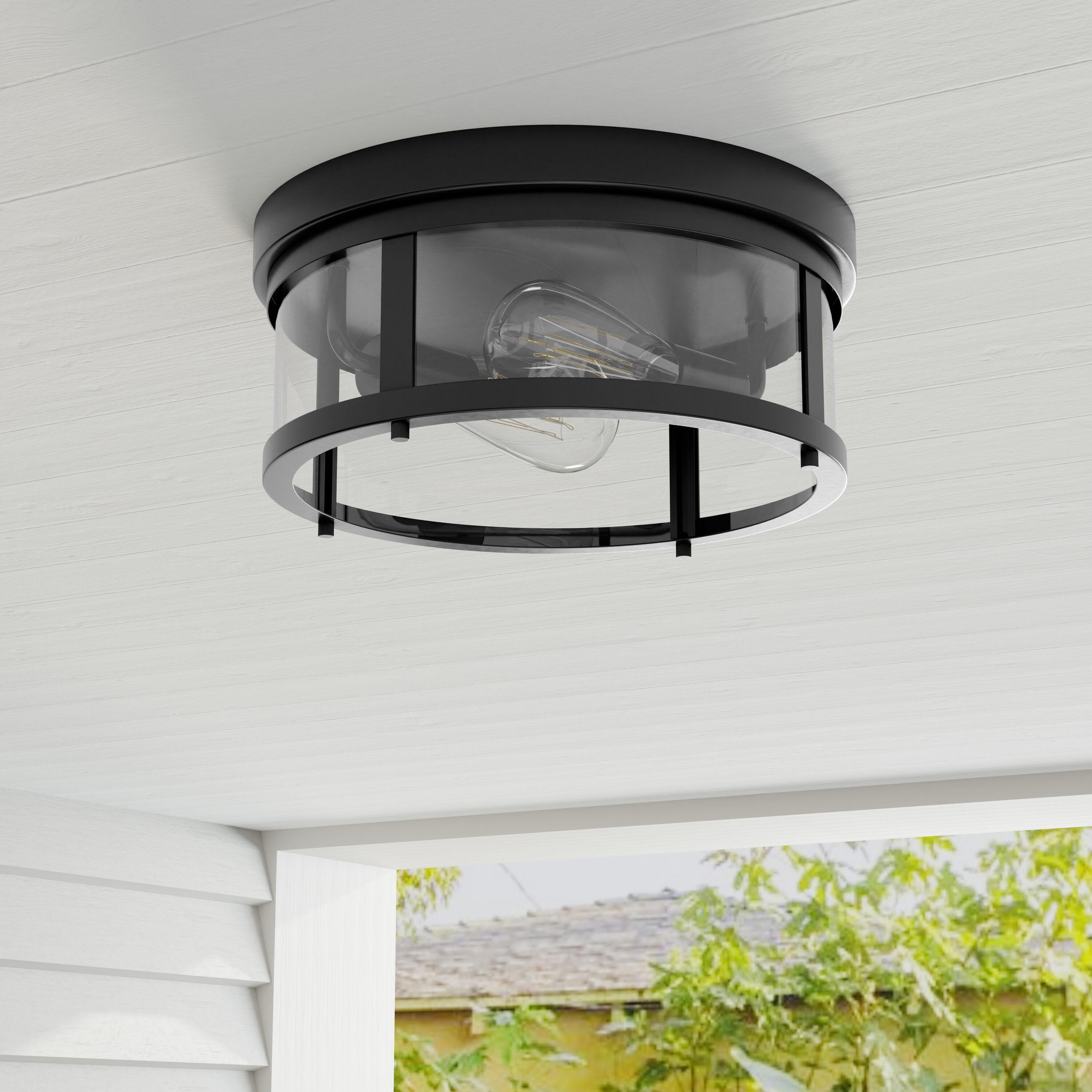 Progress Lighting Gunther Matte Black 2 - Bulb Outdoor Flush Mount Light
