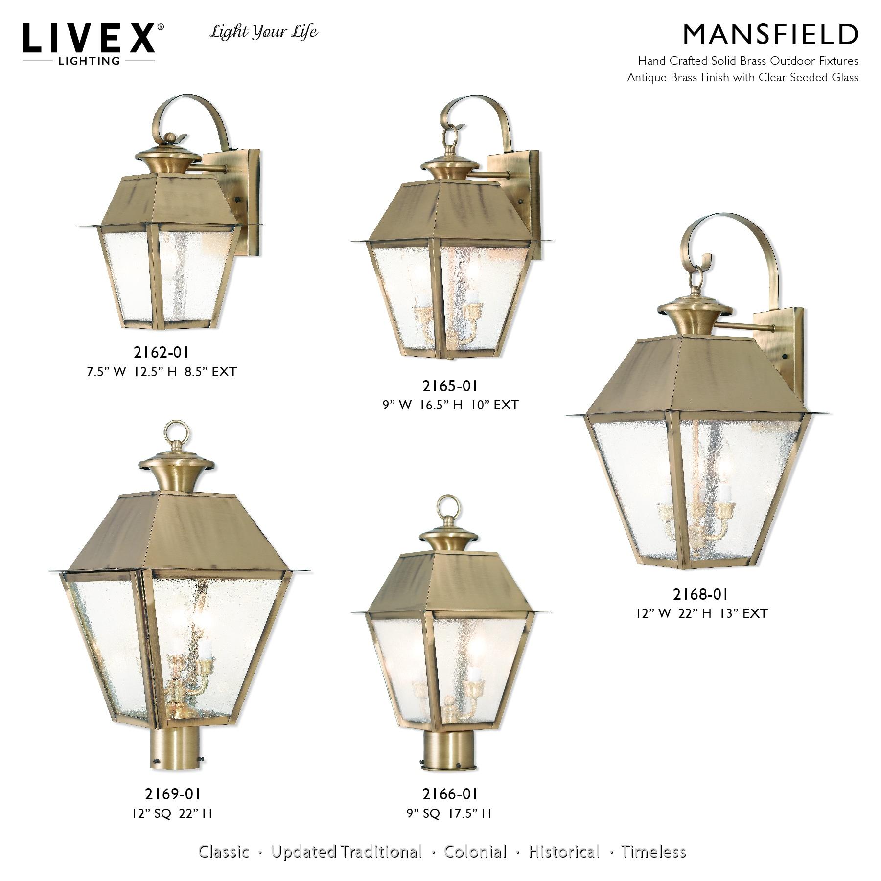 Livex Lighting Mansfield 2 - Light Wall Light in  Antique Brass
