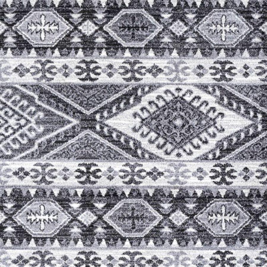 2'x 8' Sura Modern Kilim Geometric Runner Rug, Gray/Anthracite - JONATHAN Y