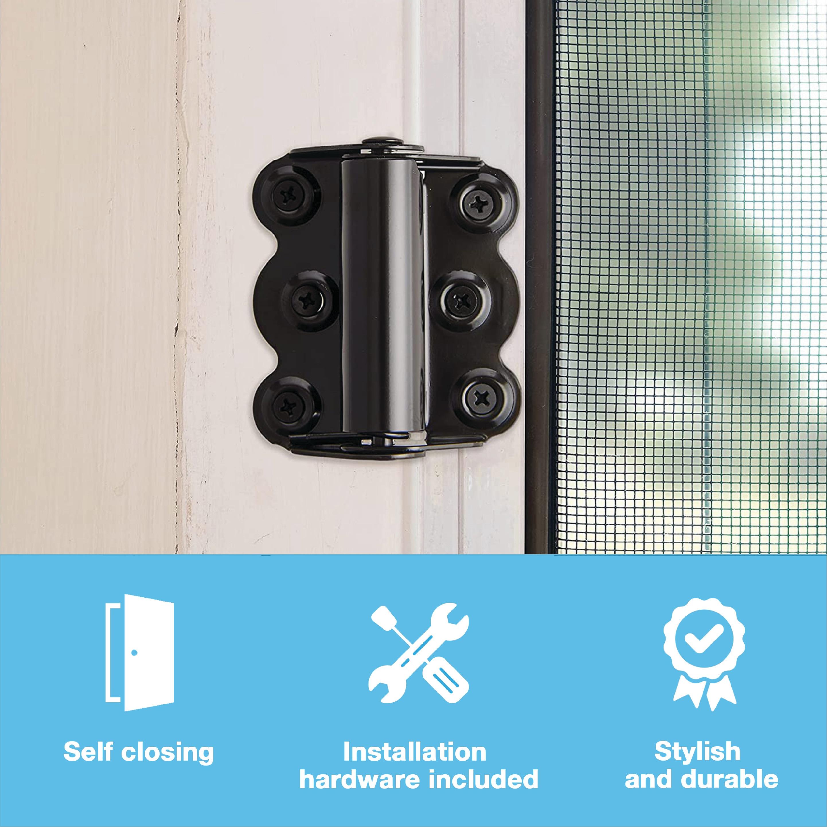 (3-Pk) Wright Products Adjustable  Self Closing Door Hinges Black 2-3/4" V226BL