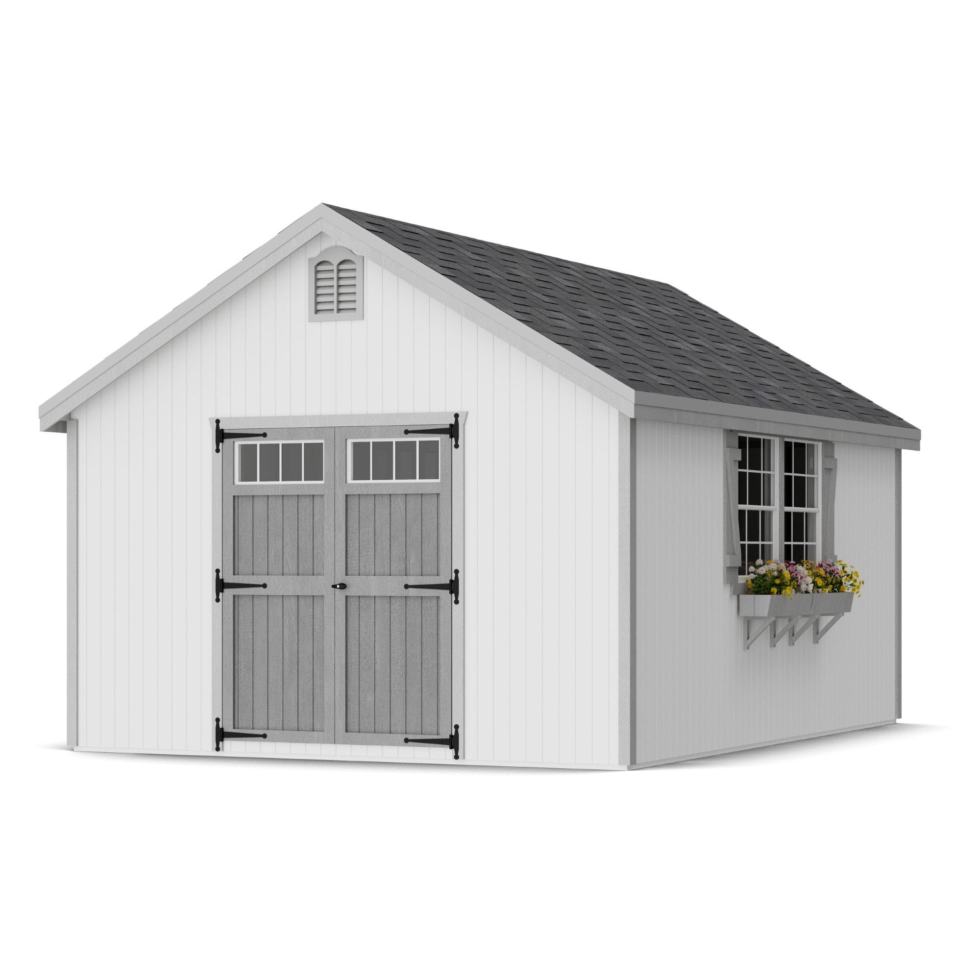 Little Cottage Co. 12x16 Colonial Williamsburg Shed with Operable Windows, Outdoor Wood Storage Do-It-Yourself Precut Kit
