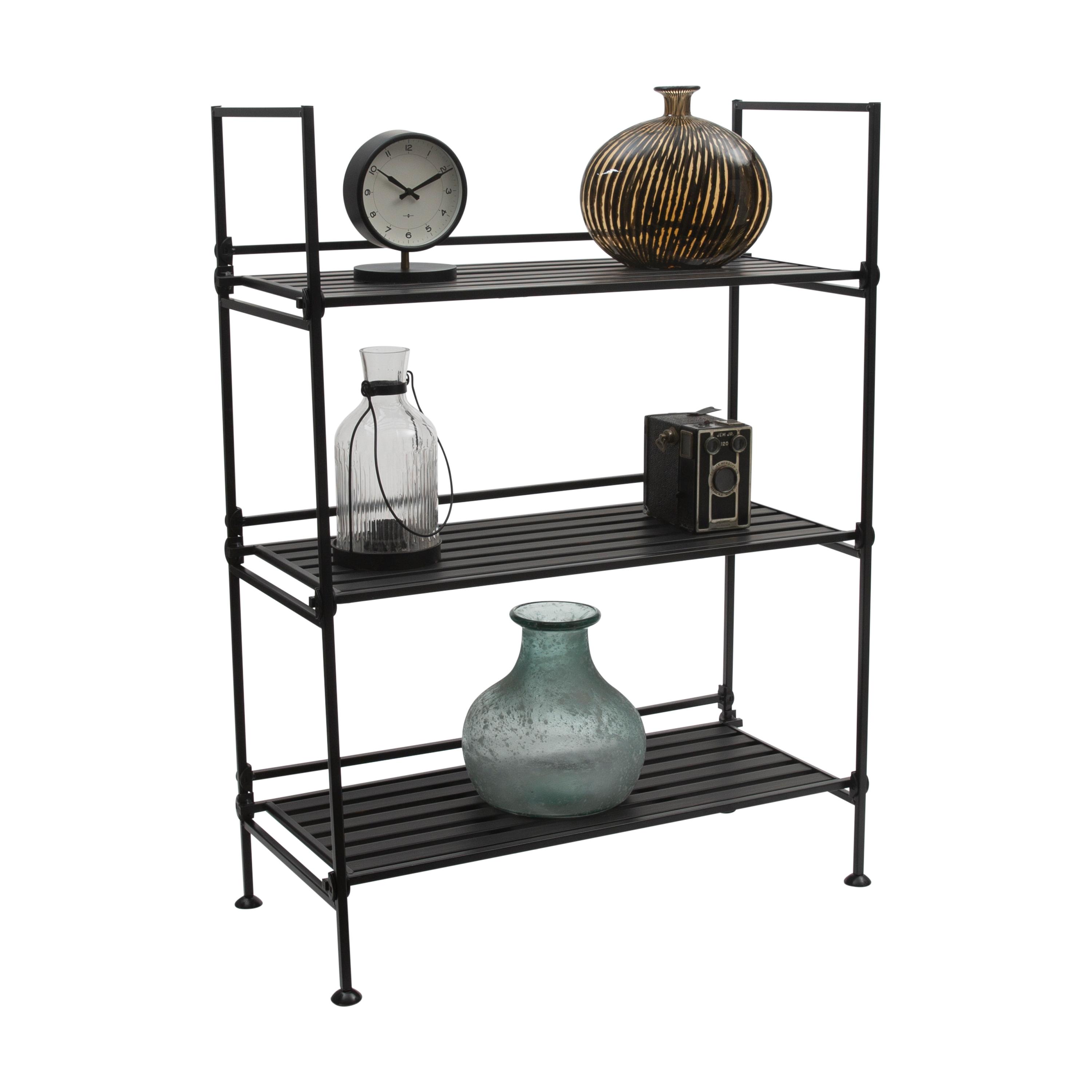 Organize It All 3 Tier Freestanding Storage Shelf Unit in Espresso