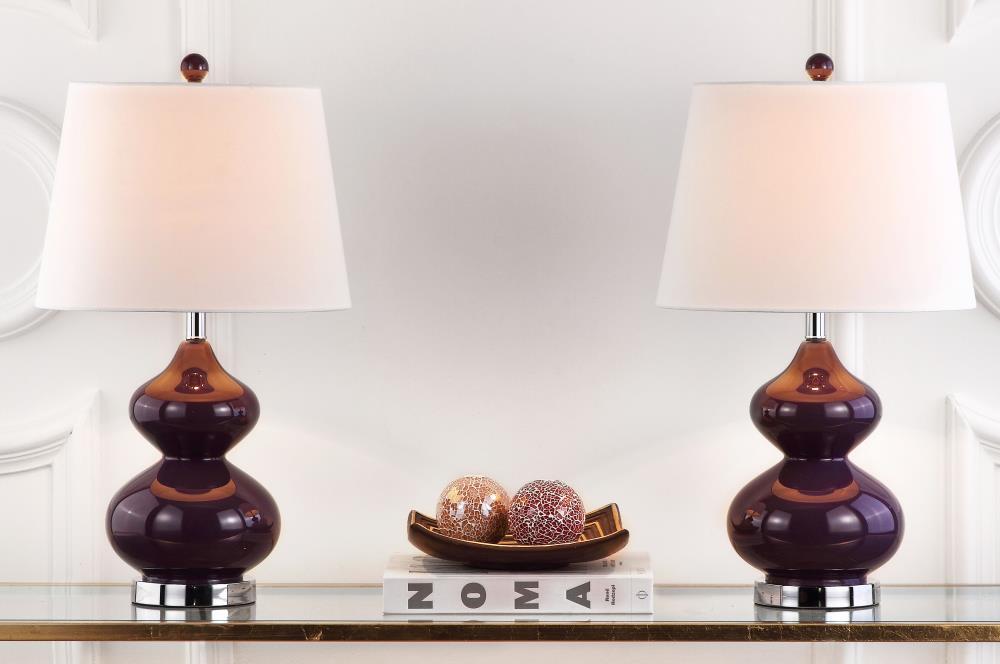 Eva Double Gourd Table Lamp (Set of 2) - 24 Inch Height - LIT4086 - Dark Purple - Safavieh