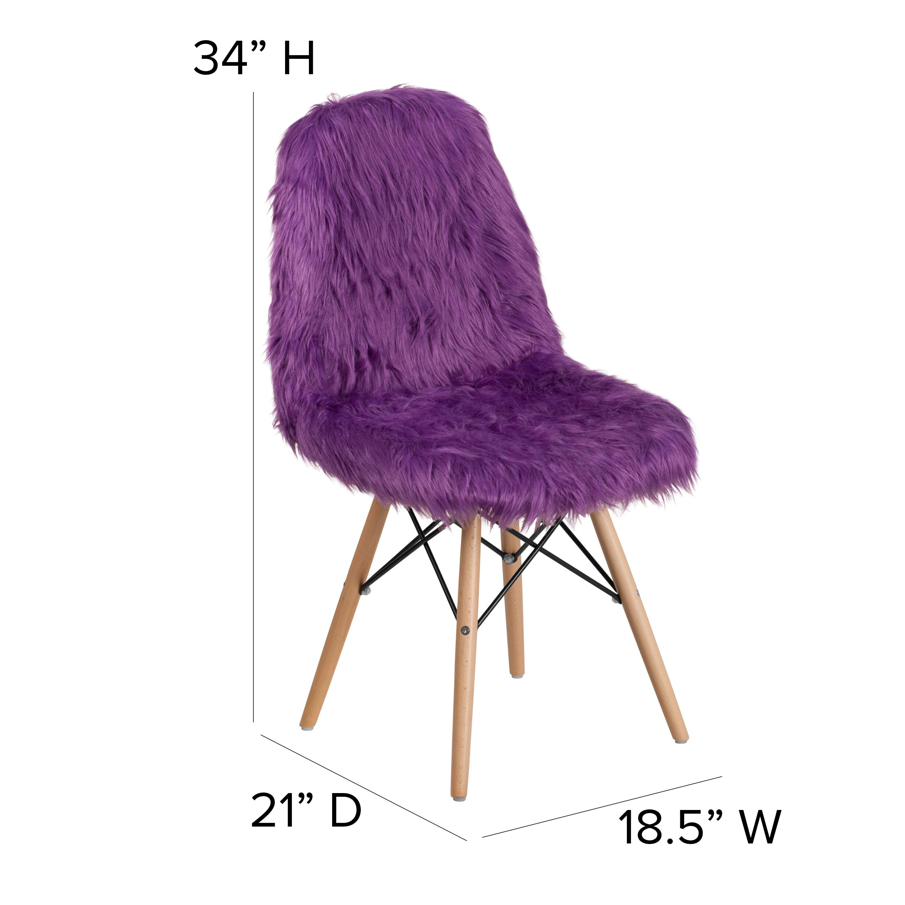 Flash Furniture Shaggy Dog Purple Accent Chair