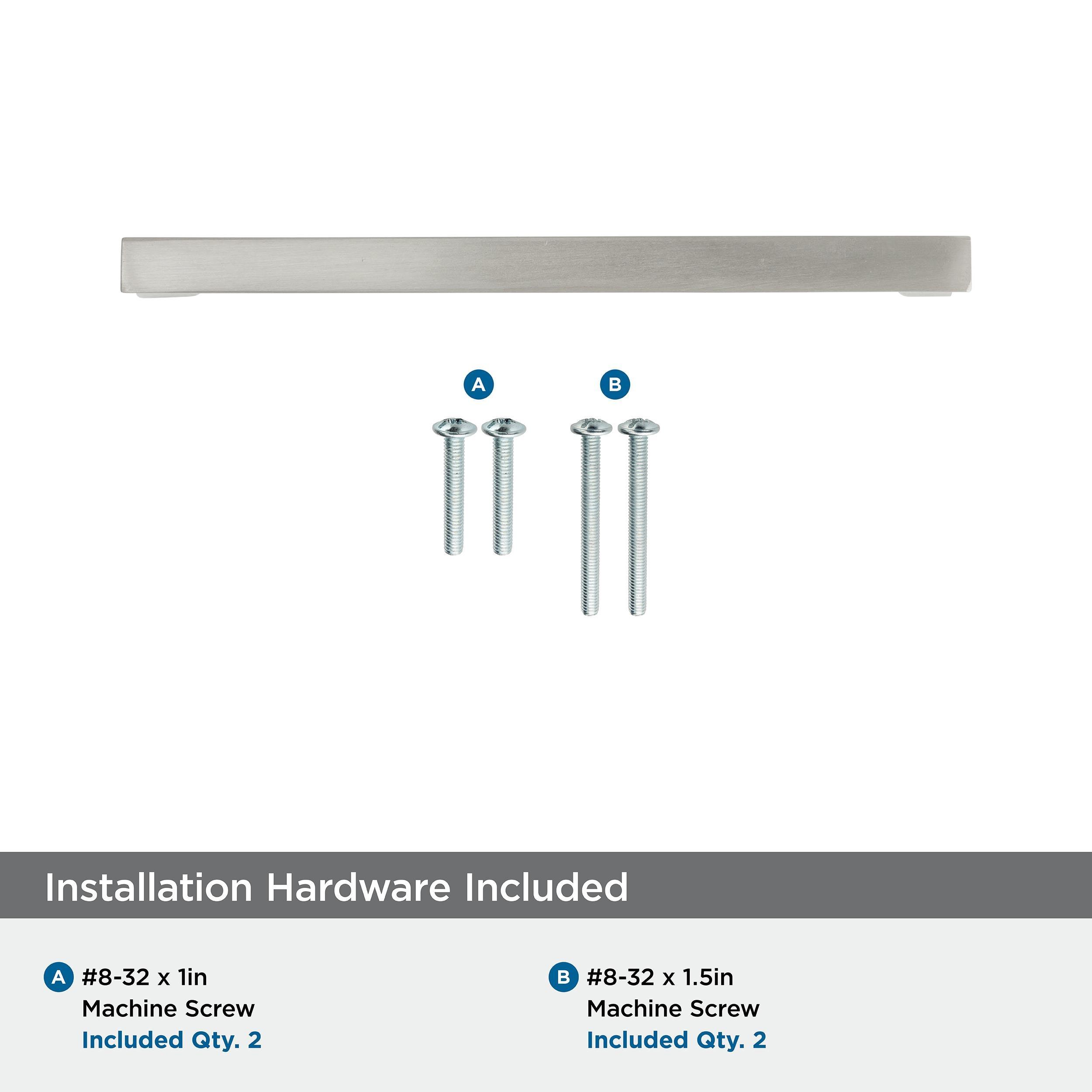 Sleek Satin Nickel Modern Bar Cabinet Pull with Mounting Hardware