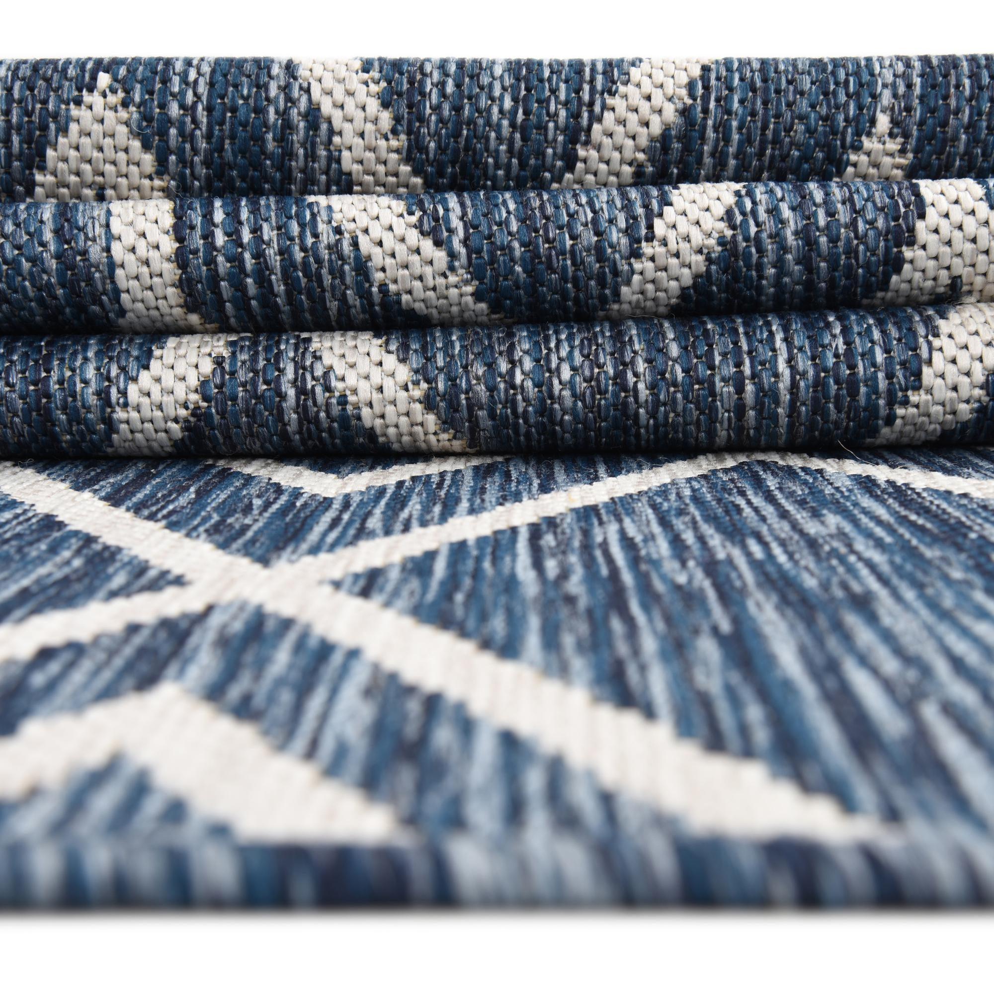 Jill Zarin Outdoor Collection Area Rug - Turks and Caicos (5' 3" x 8' Rectangle Blue/Ivory)