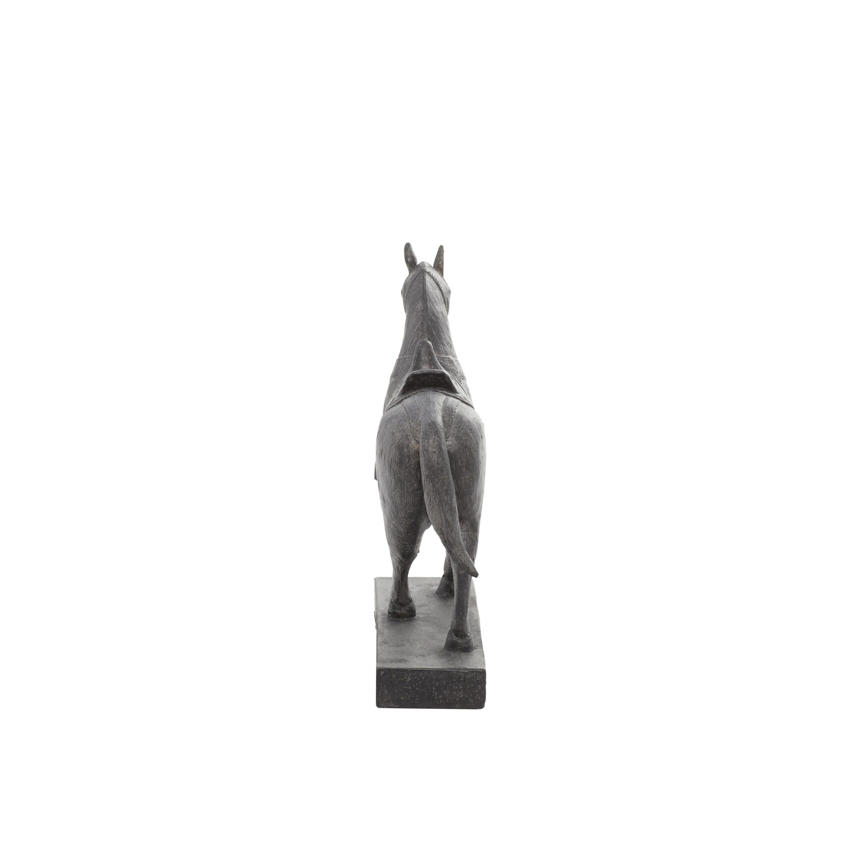 9" x 9" Brown Polystone Horse Sculpture, by DecMode