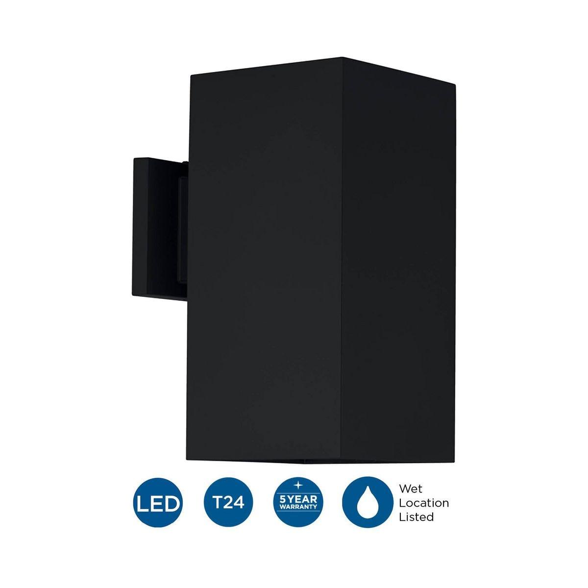 Progress Lighting, Verona, 1-Light, Outdoor Wall Light, Antique Bronze, Porcelain, Black, 6" x 12" x 8.88", LED, 1800 Lumens, Wet Rated