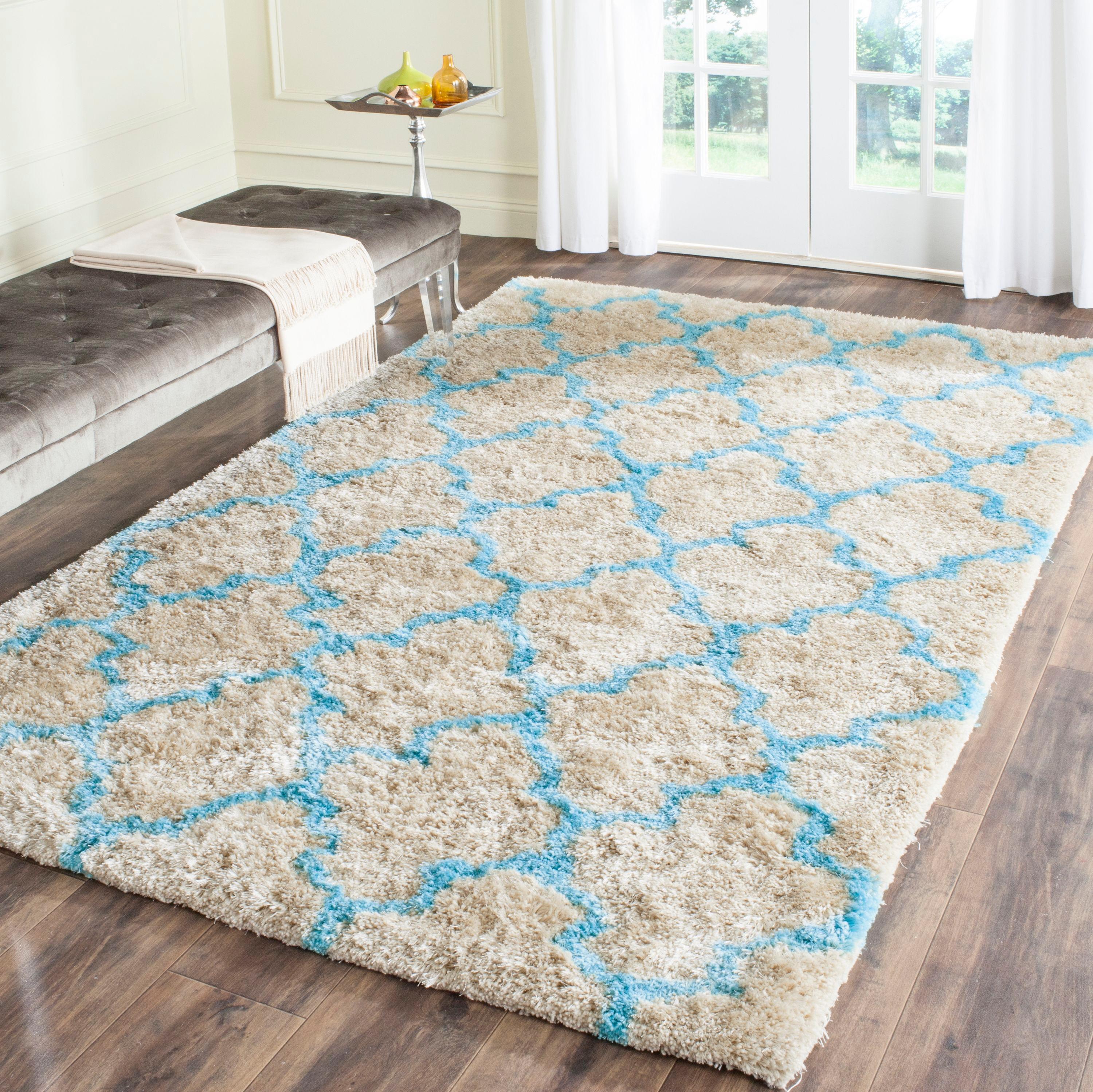 Barcelona Shag Hand Tufted Performance Geometric Rug