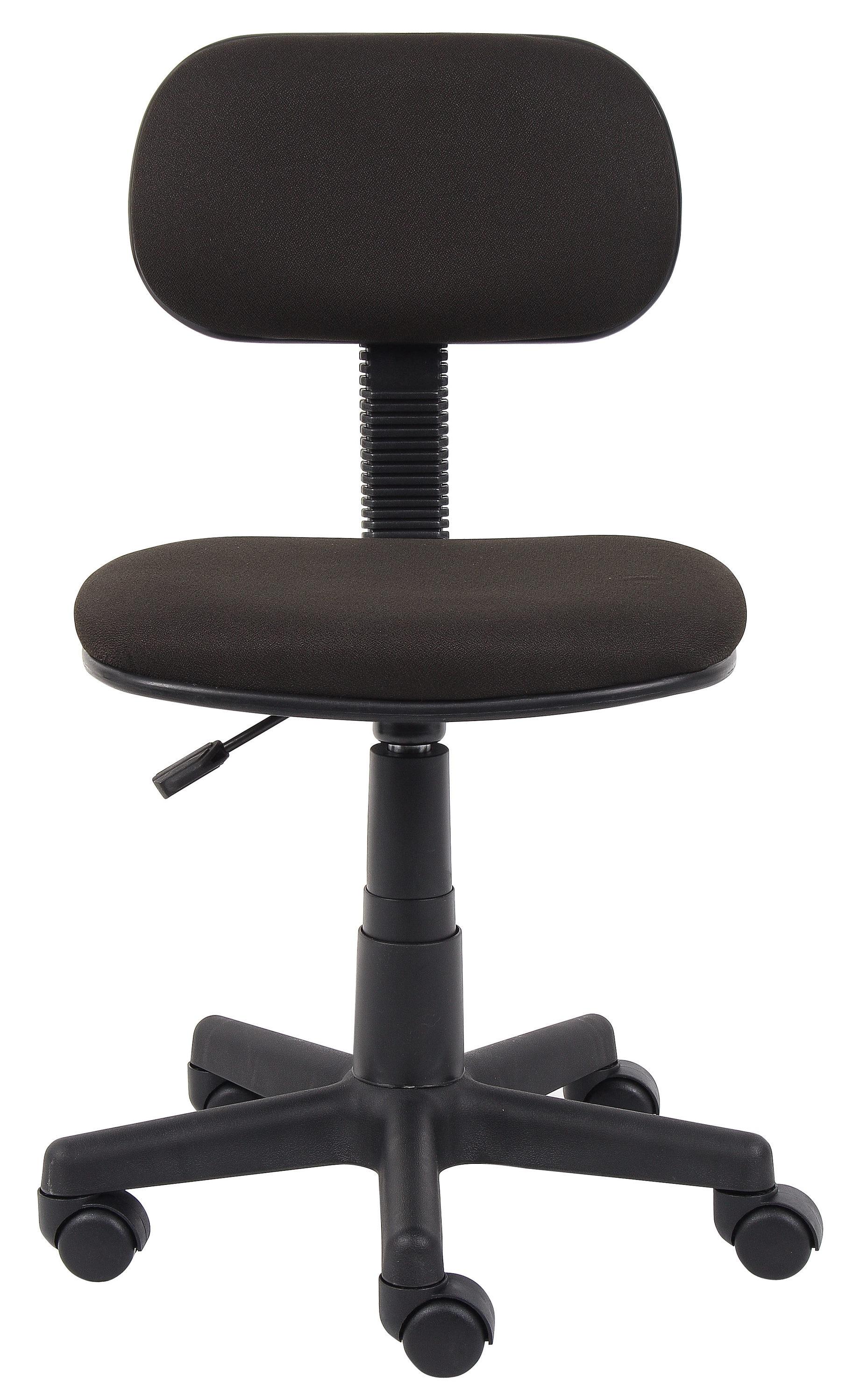 Fabric Steno Chair Black - Boss Office Products: Pneumatic Lift, Nylon Base, Swivel Casters