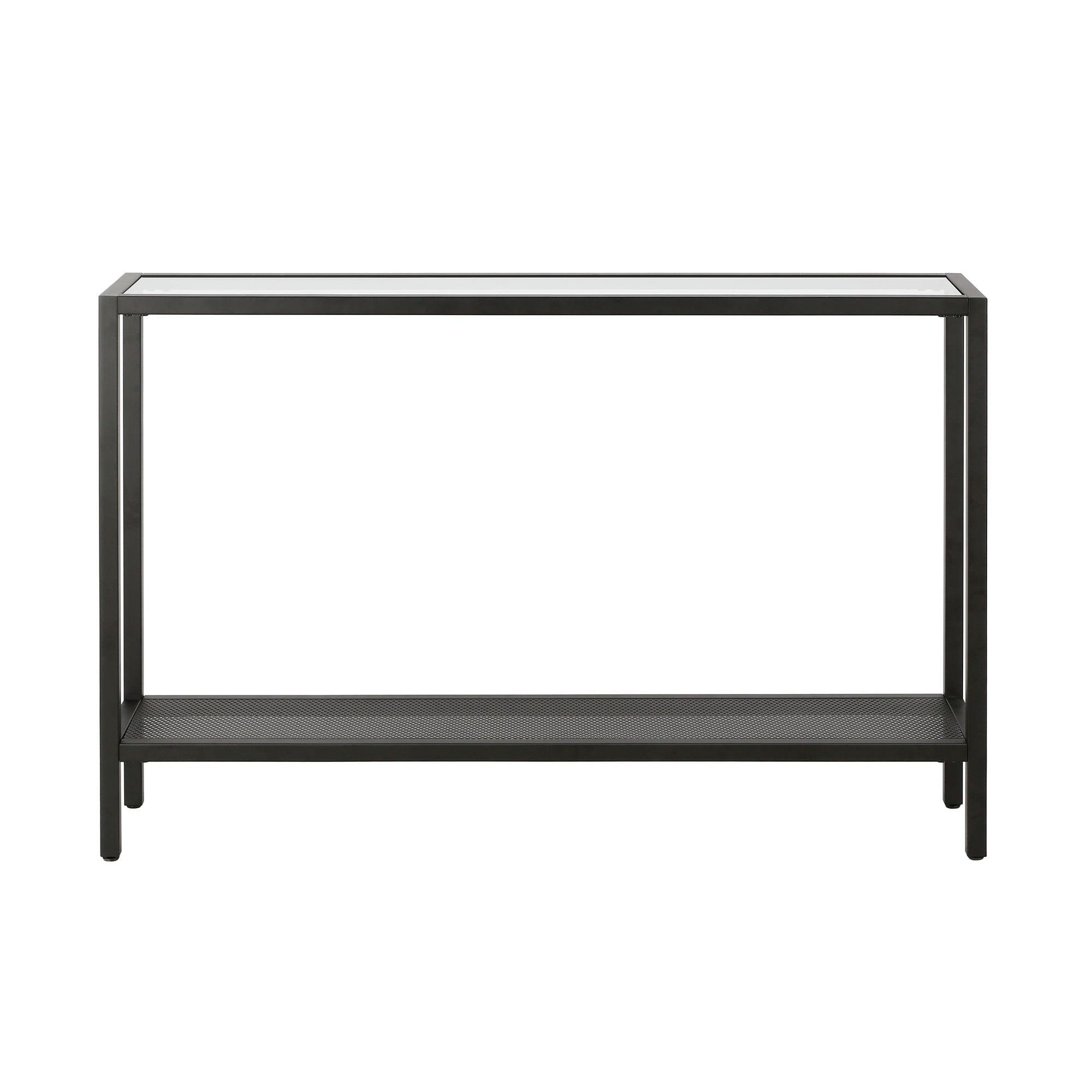 Evelyn&Zoe Rigan 46" Wide Rectangular Console Table, Blackened Bronze