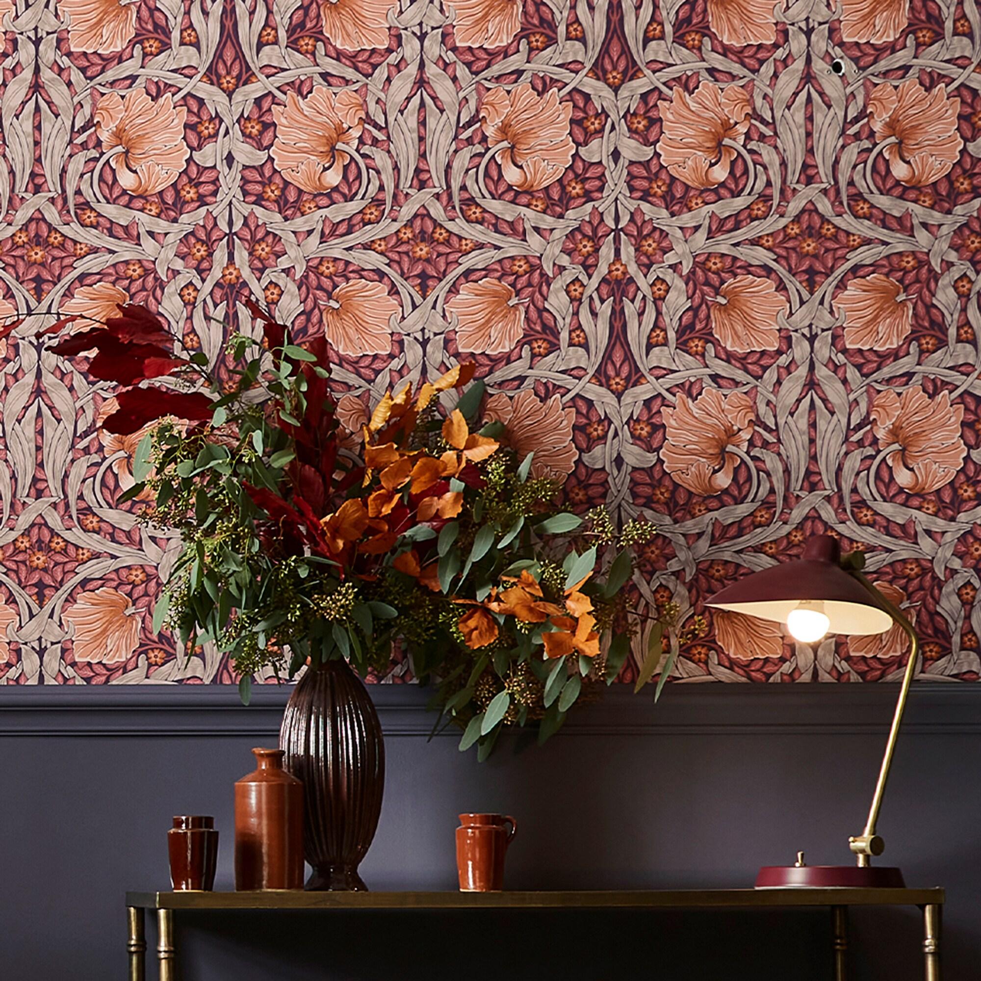 William Morris at Home Pimpernel Plum Wallpaper