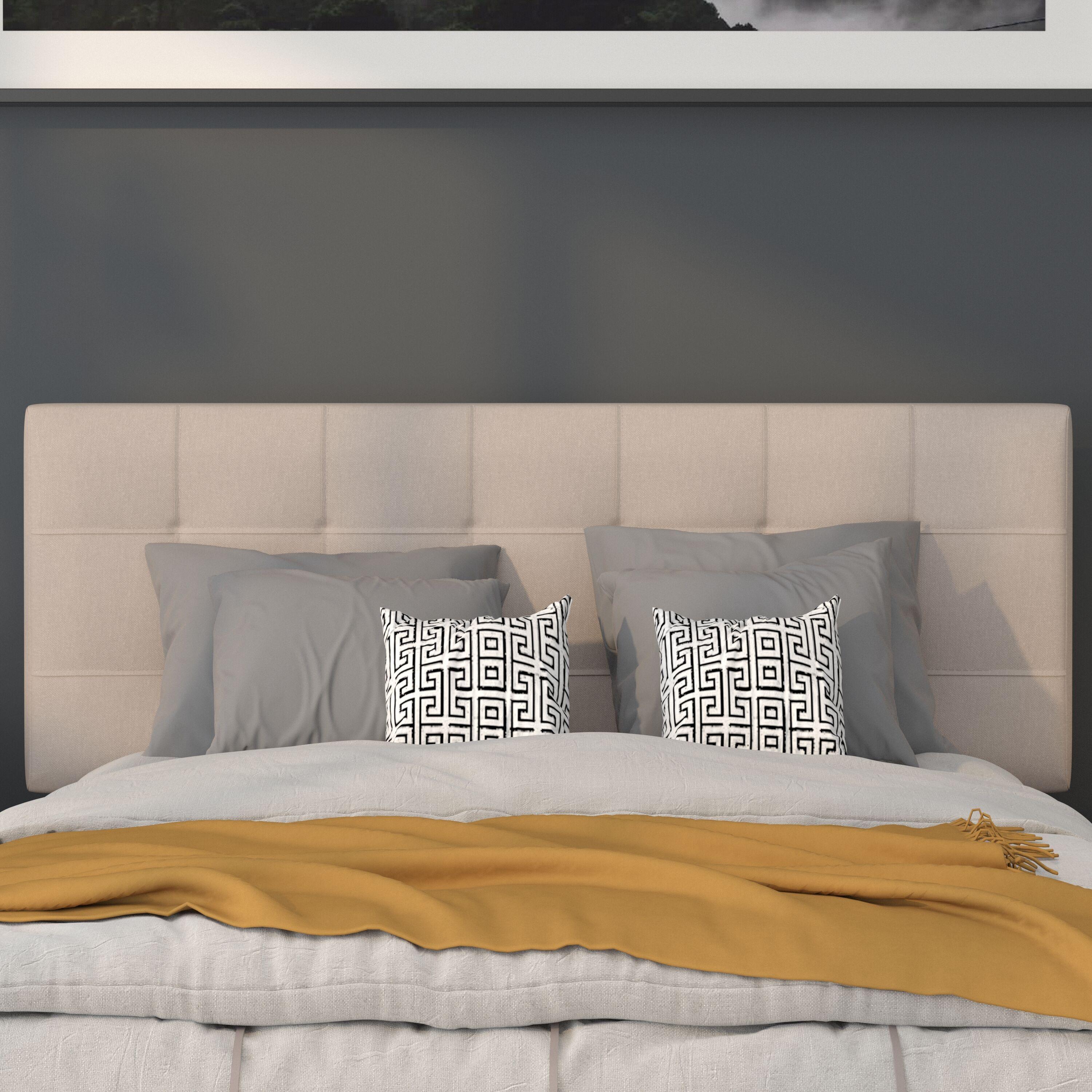 Flash Furniture Bedford Tufted Upholstered Full Size Headboard in Beige Fabric