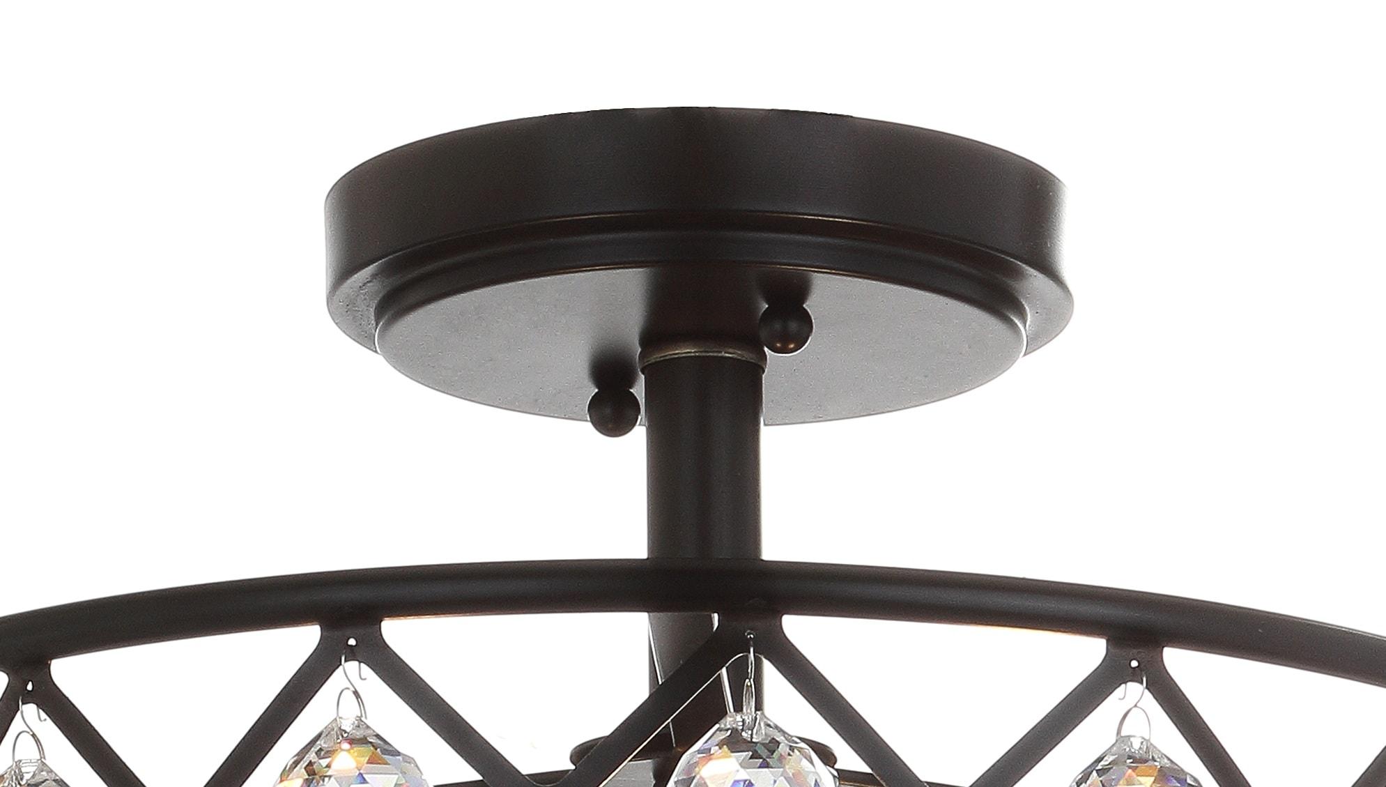 Gabrielle 14.5" Crystal/Metal LED Semi-Flush Mount, Oil Rubbed Bronze