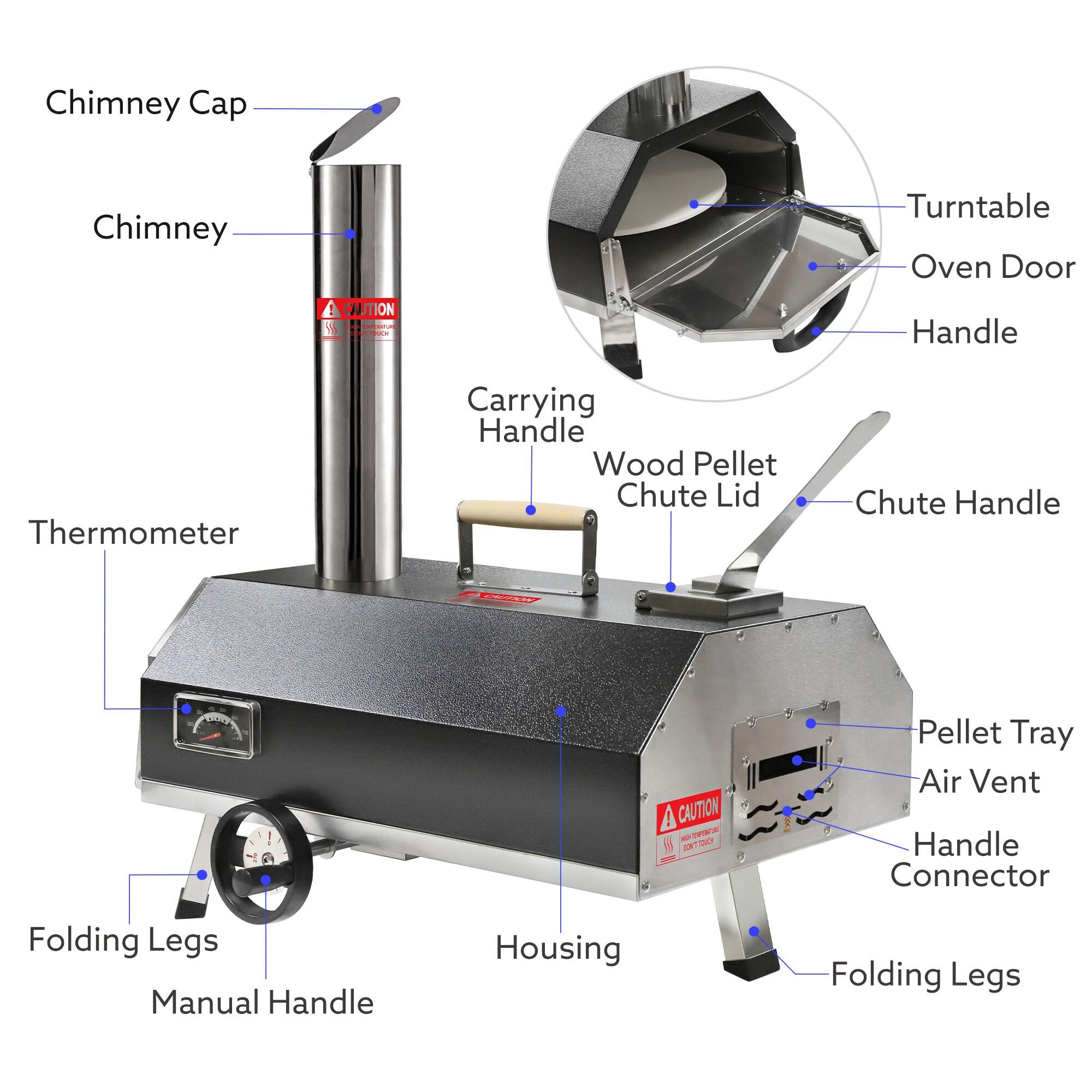 Fashionwu Fashionwu Countertop Wood Burning Pizza Oven