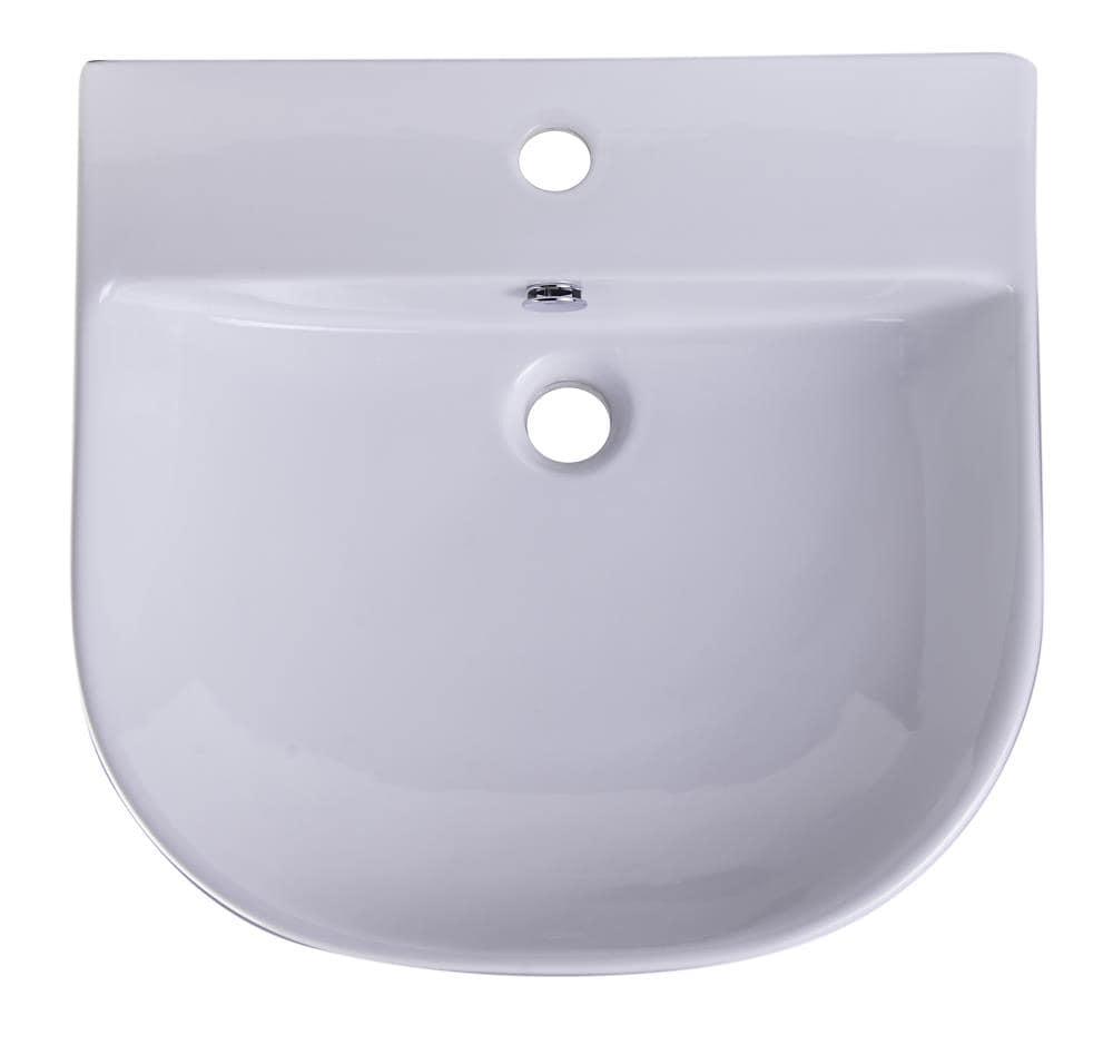 Alfi Brand 18.88'' White Porcelain U-Shaped Bathroom Sink with Overflow