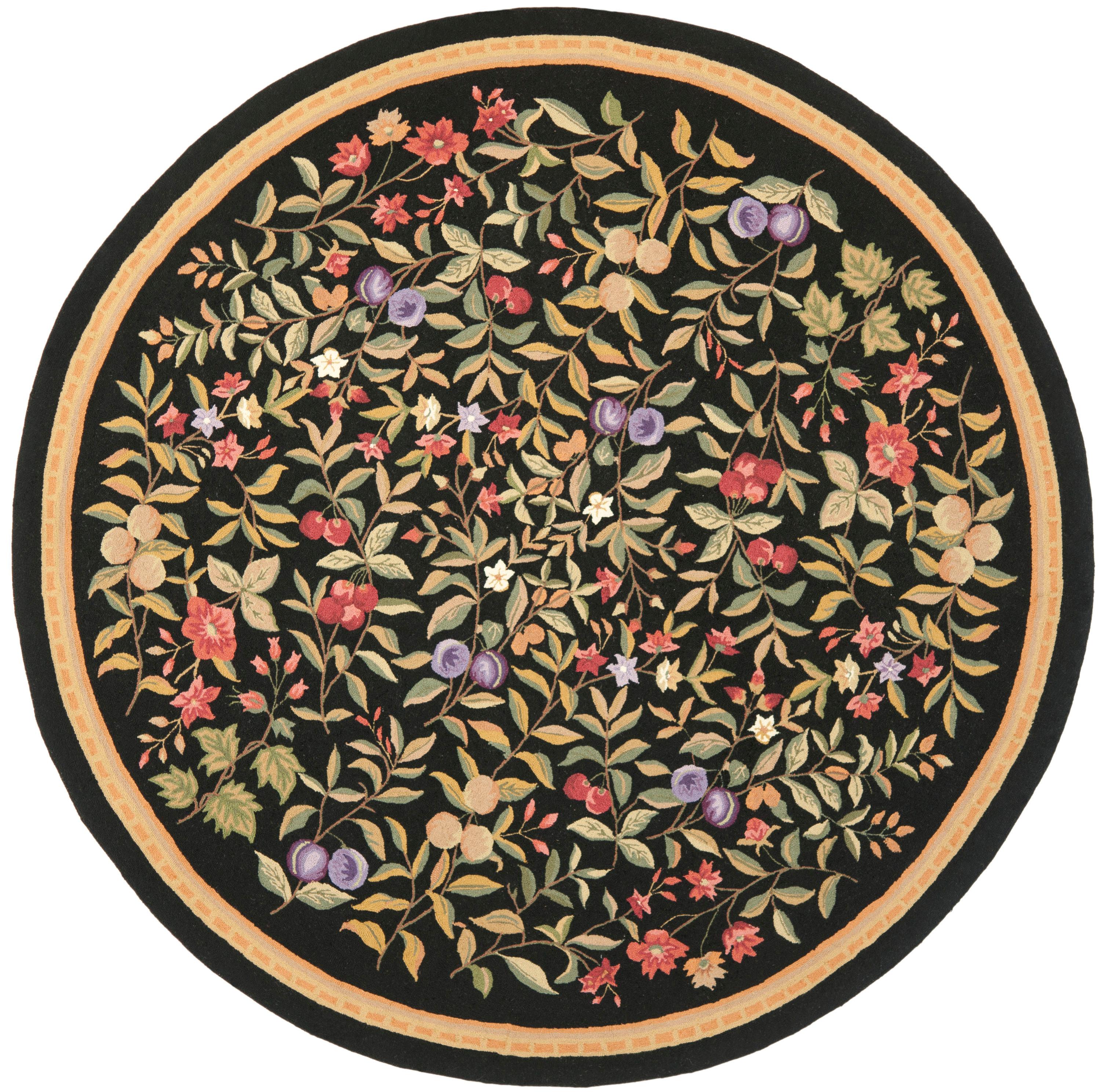 Chelsea HK210 Hand Hooked Area Rug - Black - 8' round - Safavieh.