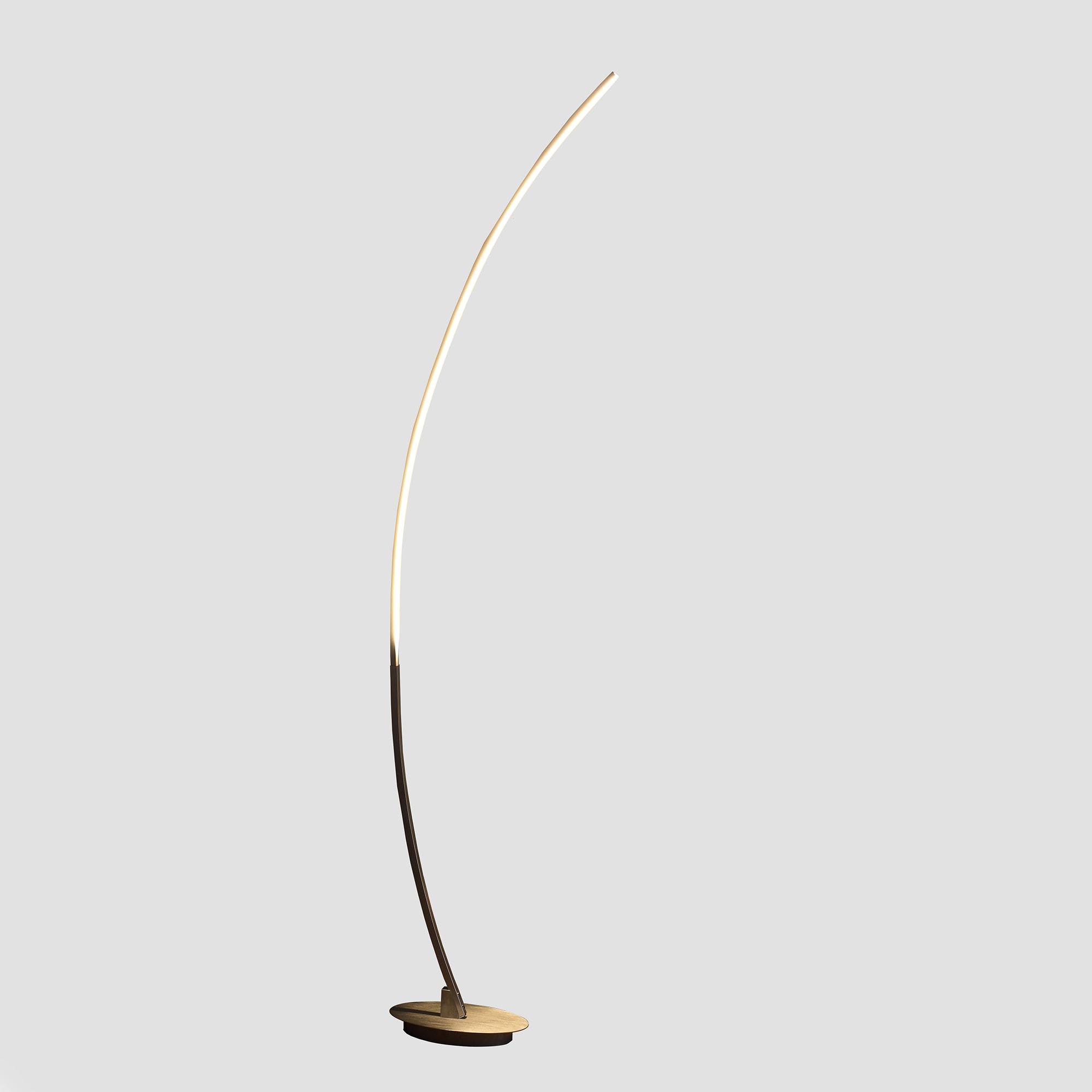 62.25" Modern Arc Metal Tube Floor Lamp (Includes LED Light Bulb) Silver - Ore International