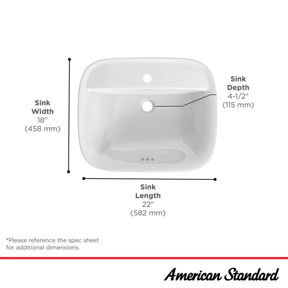American Standard Aspirations 18'' Vitreous China Rectangular Bathroom Sink with Faucet and Overflow
