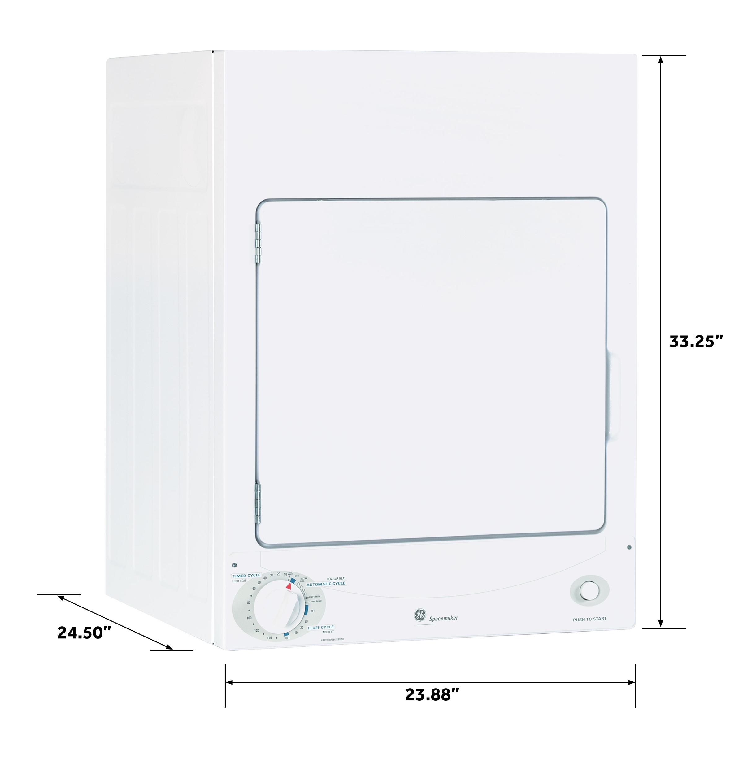 Compact White Stackable Electric Dryer with DuraDrum Interior