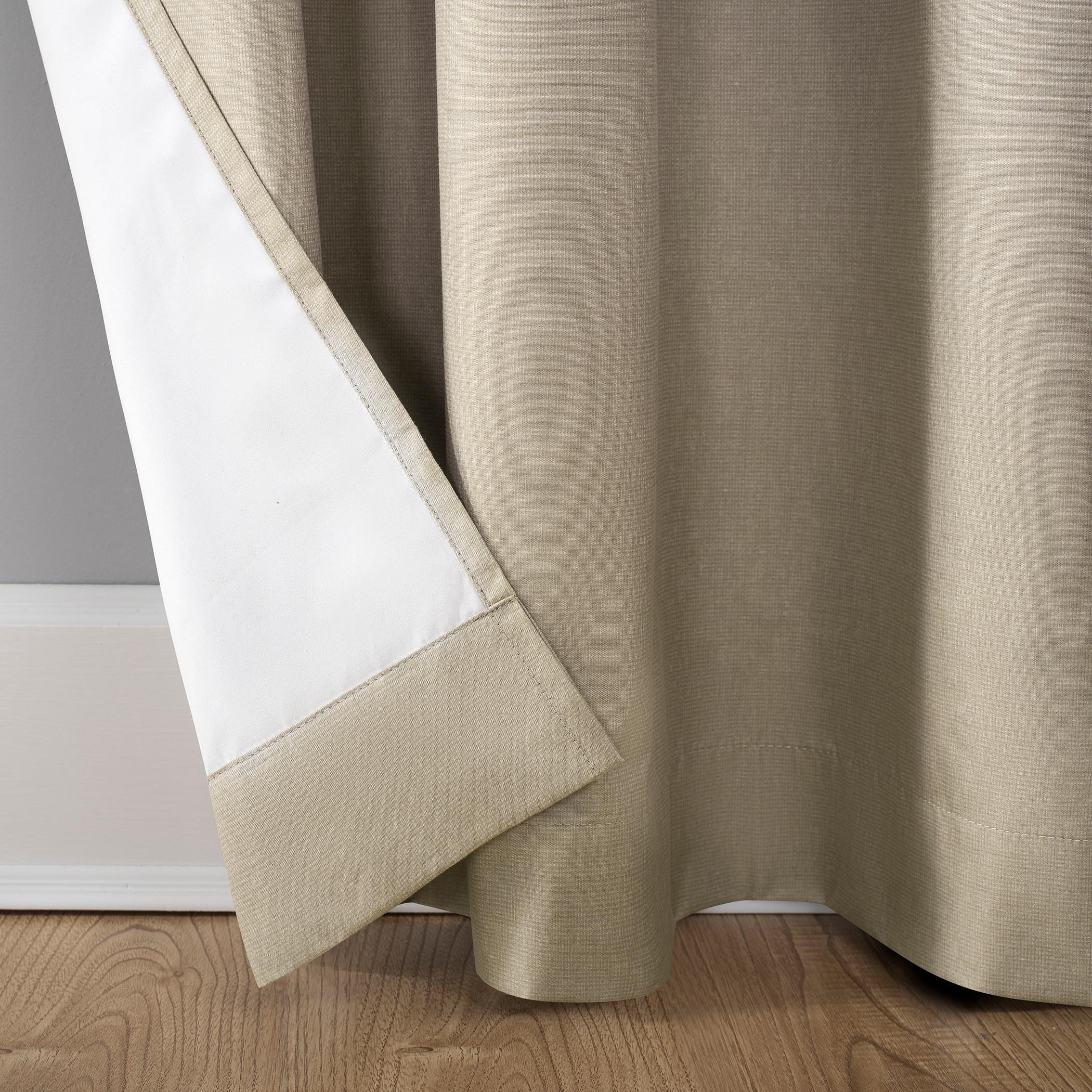 Sun Zero Duran Thermal Insulated 100% Blackout Grommet Curtain Panel, 50"x84", Linen (Single Panel)