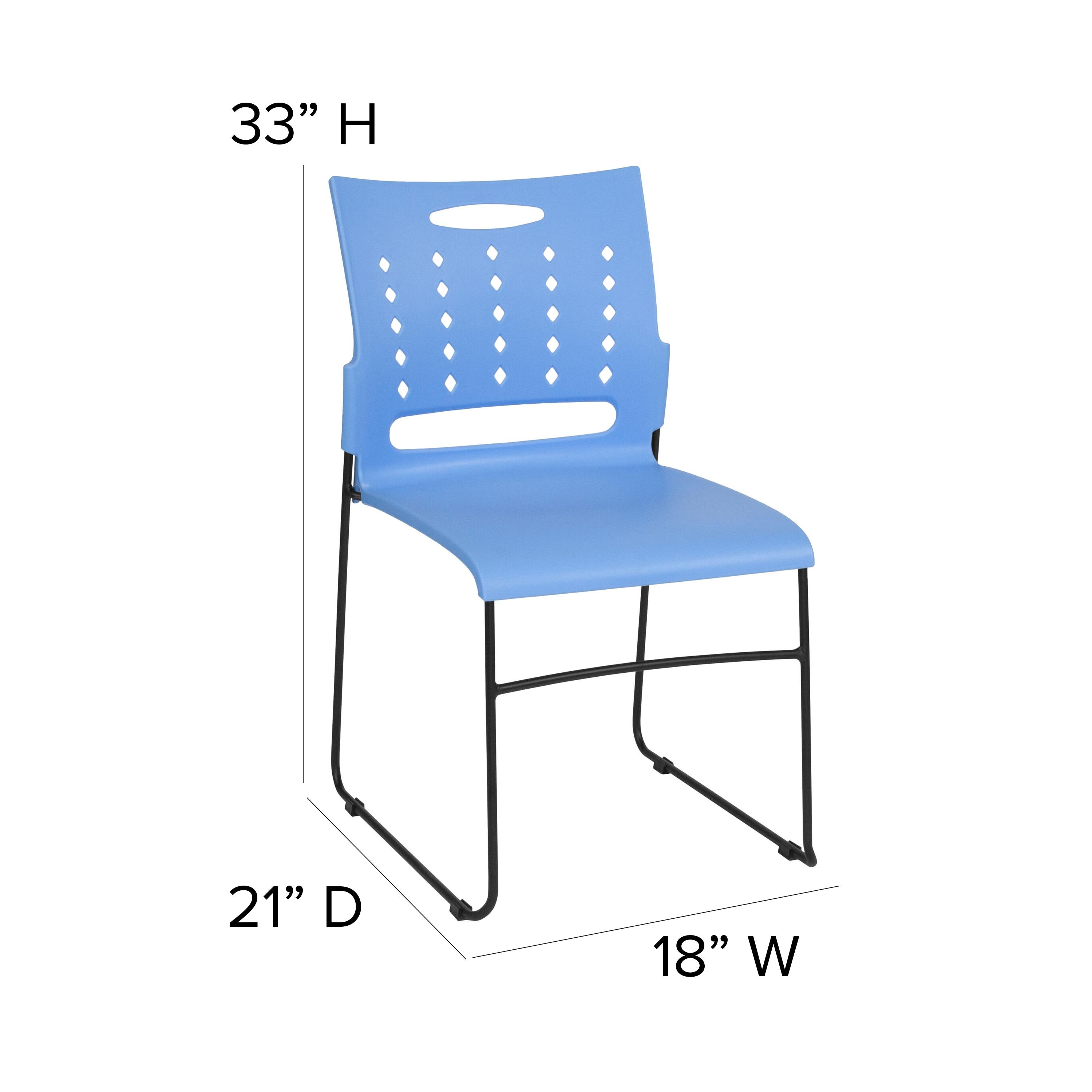 881 lb. Capacity Sled Base Stack Chair with Carry Handle and Air-Vent Back