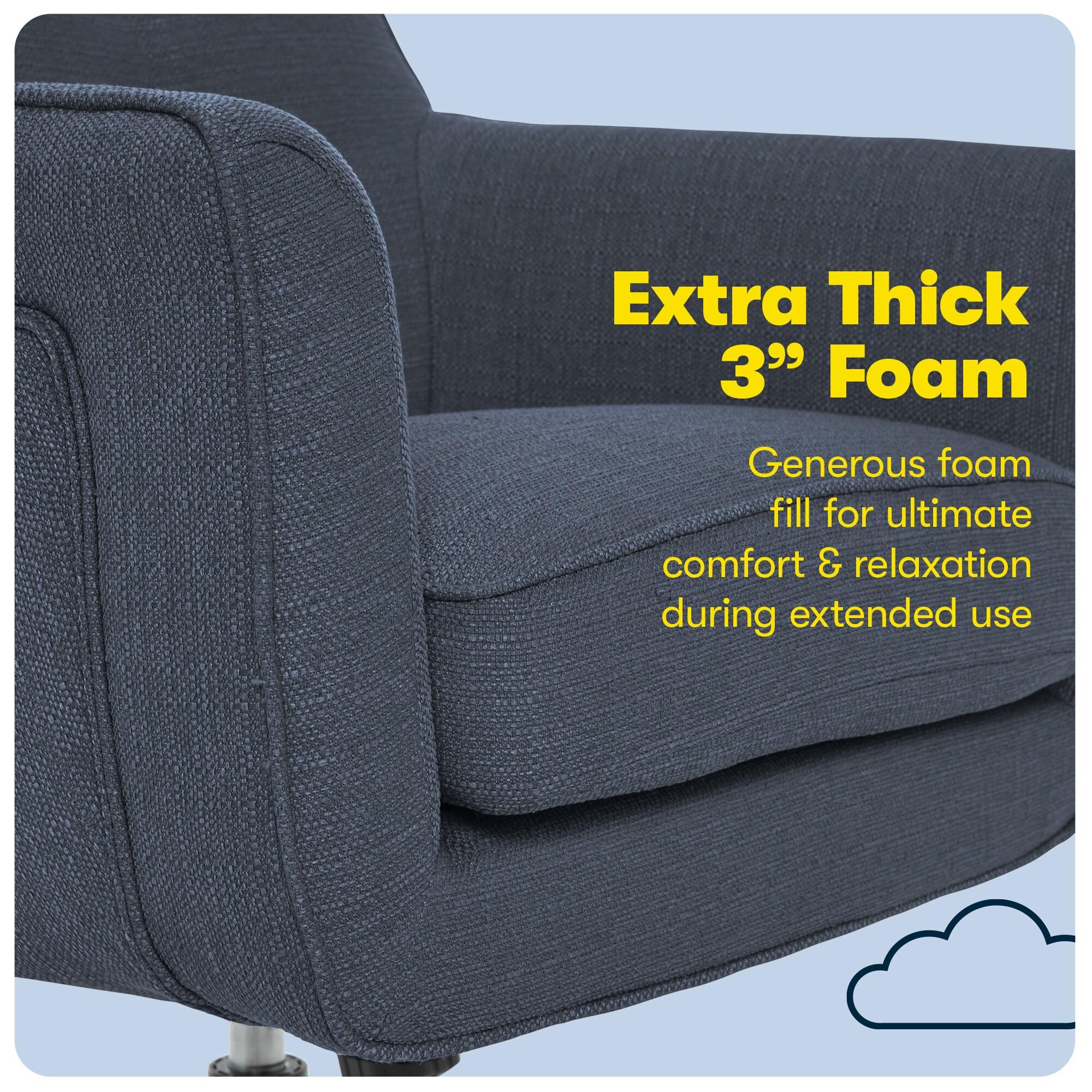 Style Ashland Home Office Chair Sanctuary Blue - Serta: Mid-Century, Adjustable, Twill Fabric