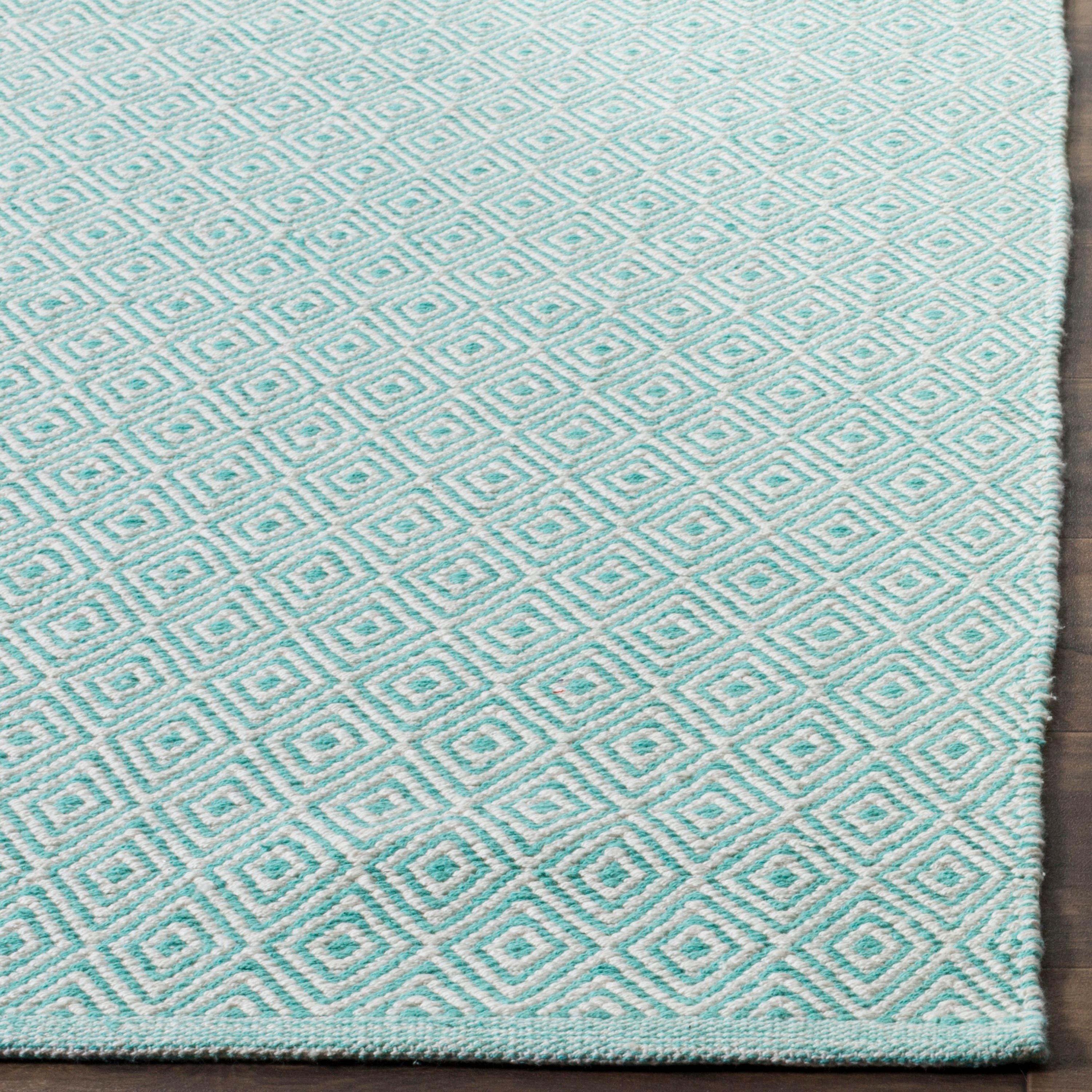 Montauk MTK515 Hand Woven Indoor Accent Rug - Ivory/Aqua - 2'6"x4' - Safavieh.