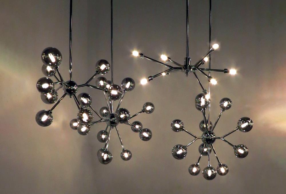 ET2 Lighting - LED Pendant - Asteroid-36W 9 LED Chandelier-31 Inches wide by 15