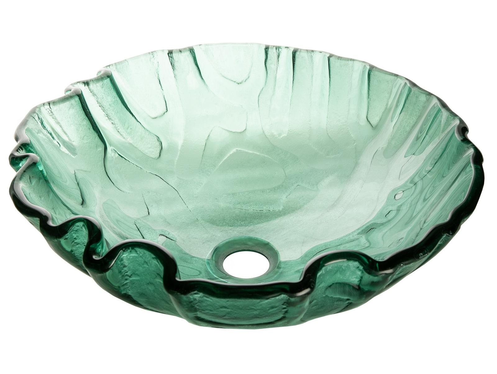 Eden Bath 16.5'' Green Tempered Glass Specialty Bathroom Sink