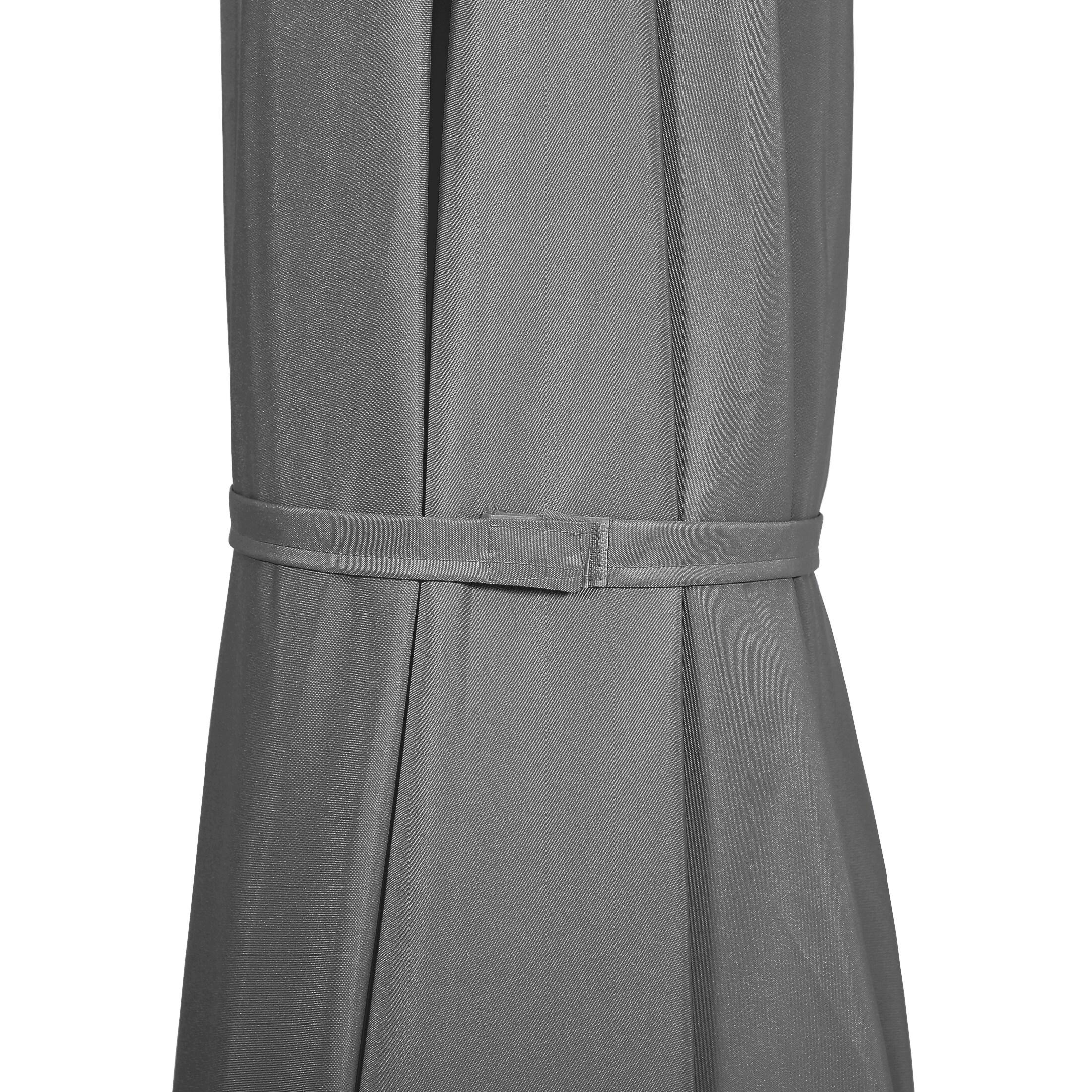 Polytrends 9' Sutton Half Round All-Weather Crank Patio Umbrella Grey