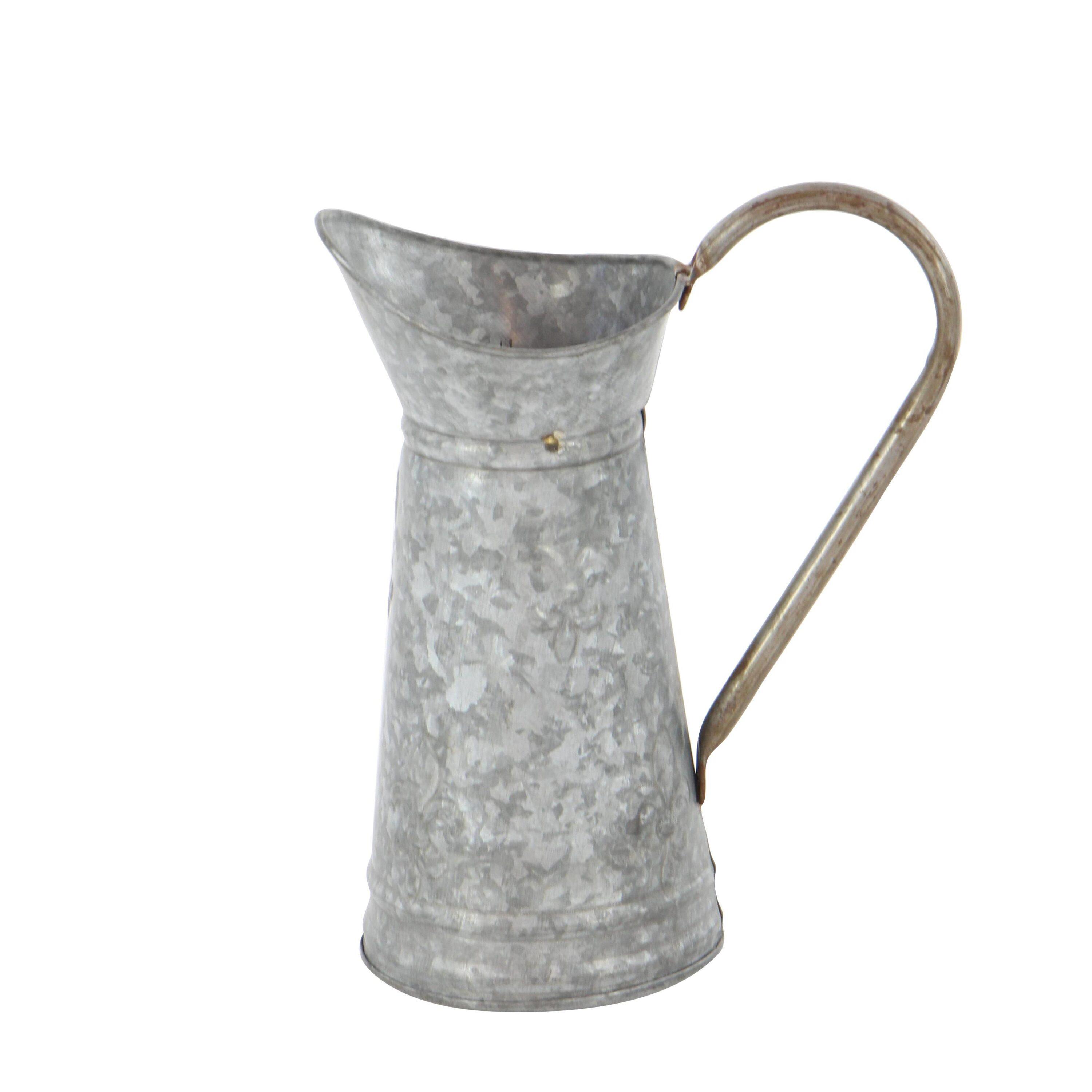 DecMode 10" x 12" Indoor Outdoor Brown Metal Watering Can Planter