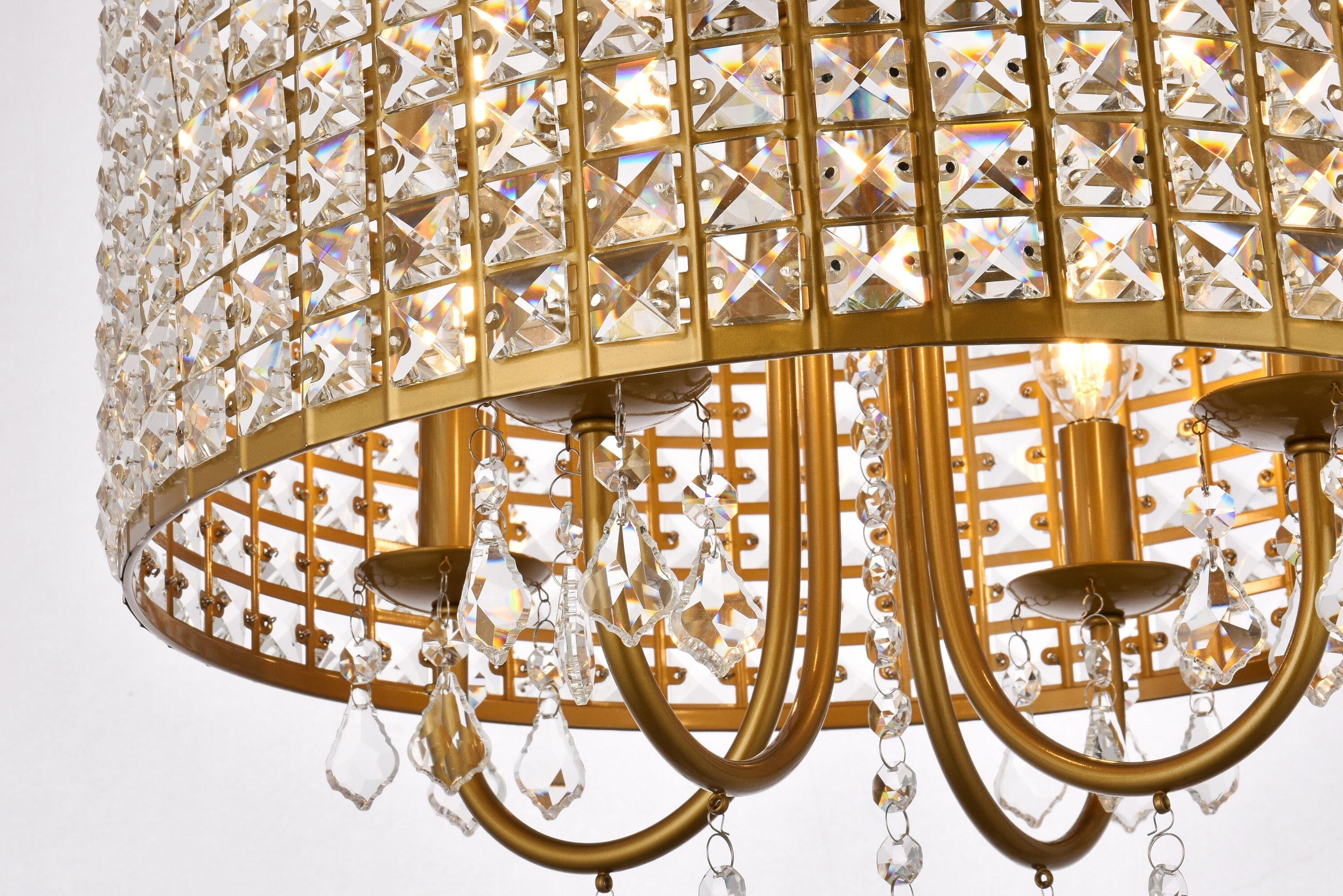 Elegant Lighting Elise 17 inch pendant in brass