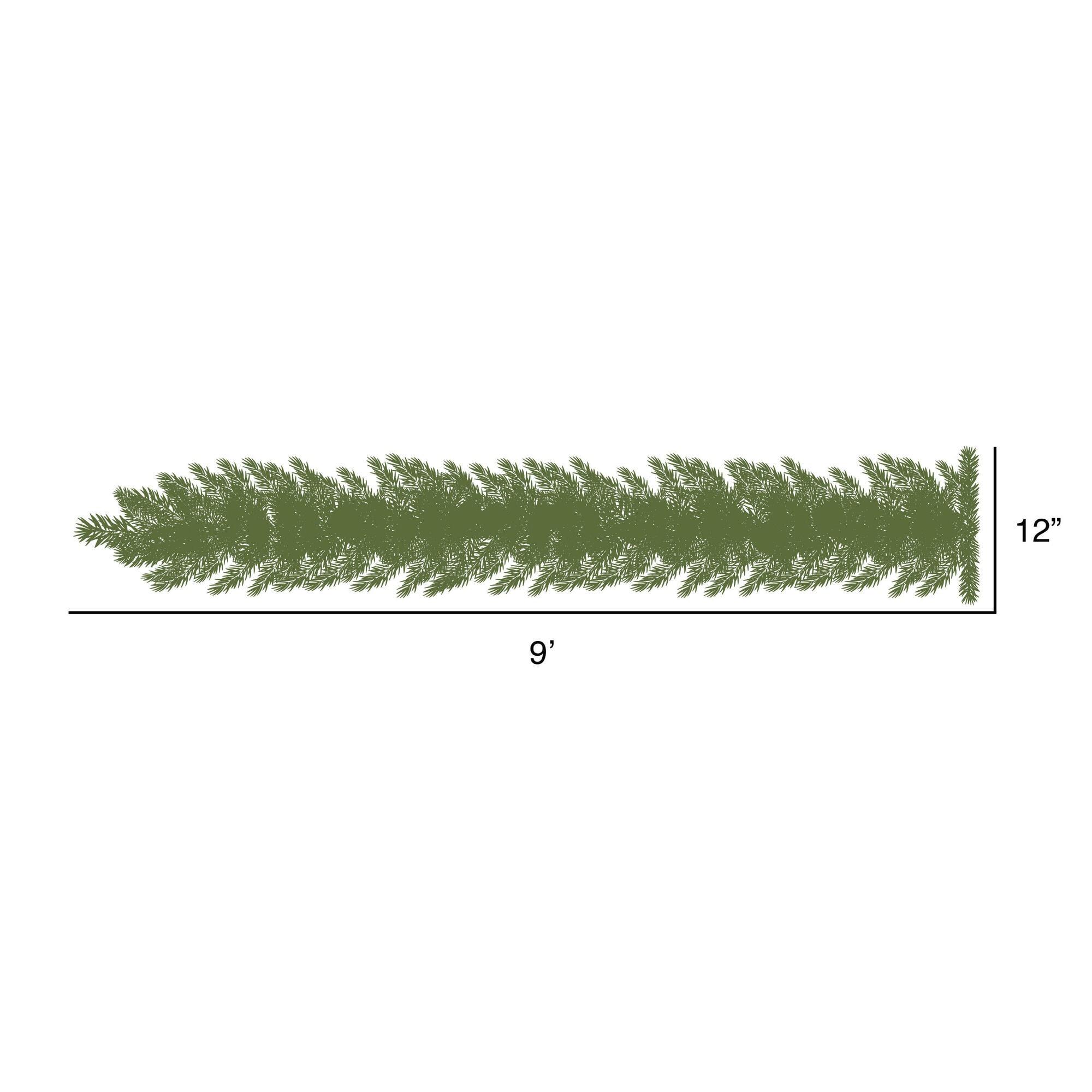 Festive Douglas Fir 9' Artificial Garland with 240 Tips