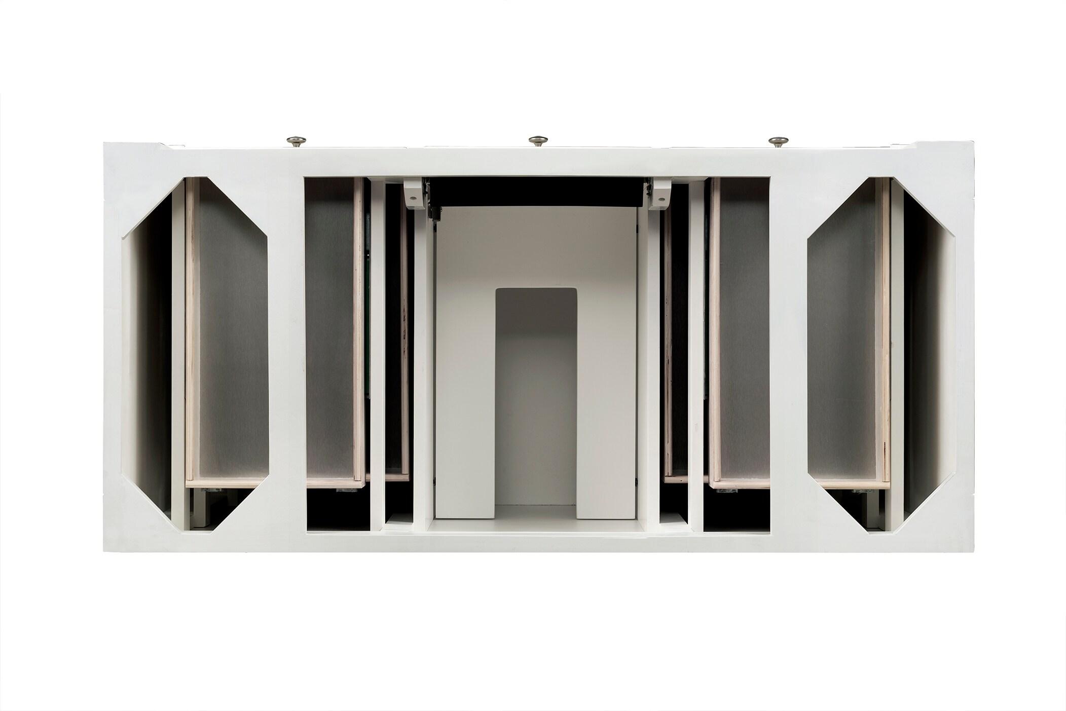 Bright White Plywood Transitional Single Vanity with Veneer Finish