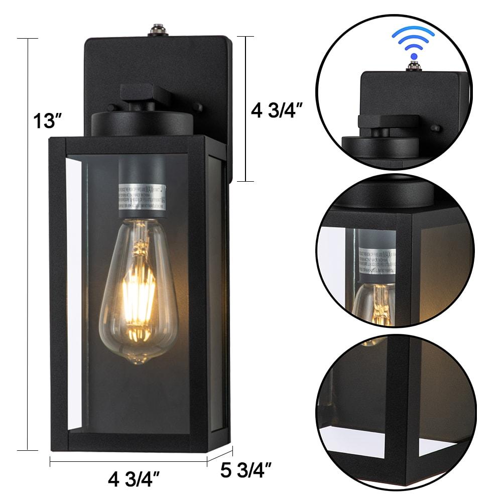 C Cattleya 2 Pack Matte Black Outdoor Wall Lights with Dusk to Dawn Sensor