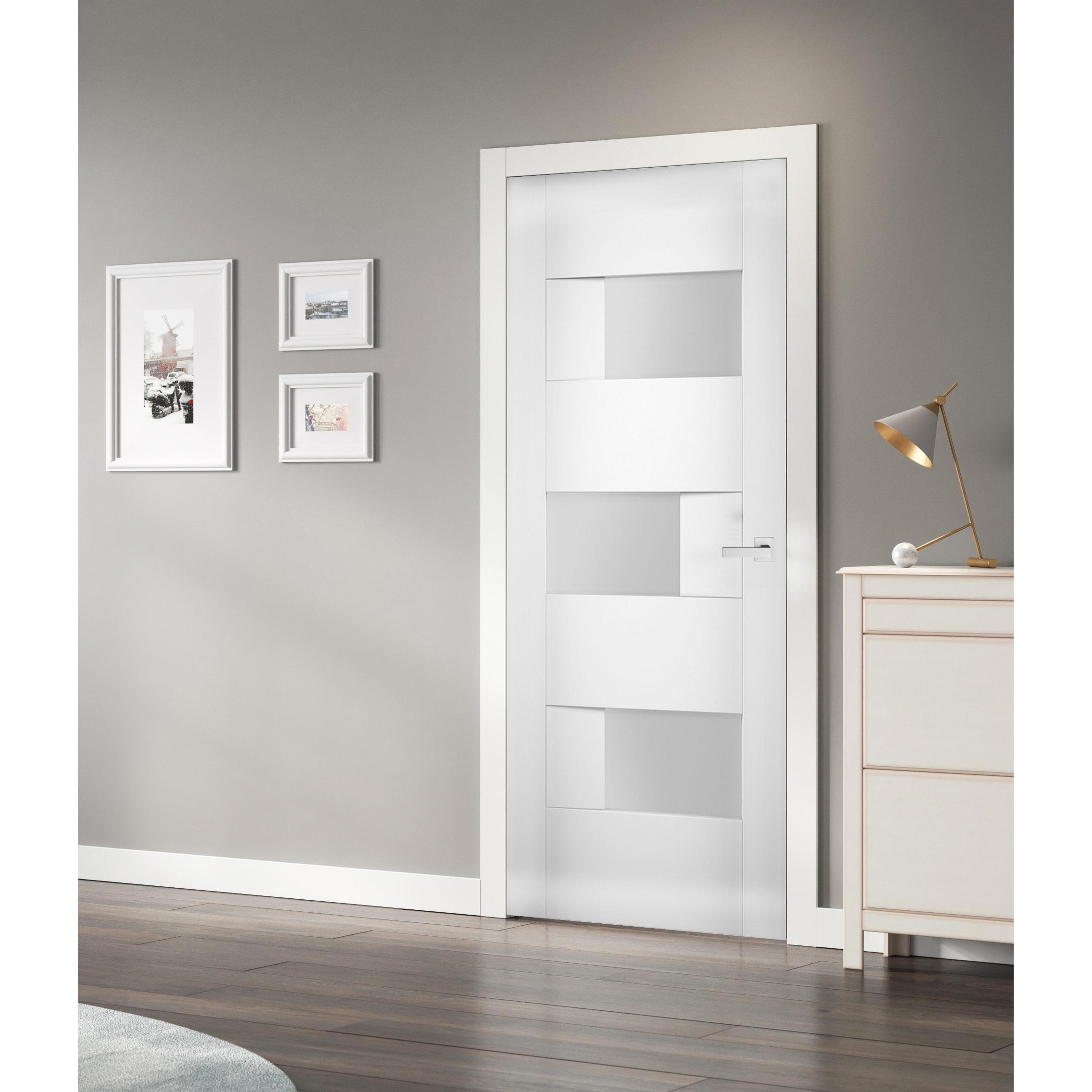 VDomDoors Sete Frosted Glass Standard White Door Slab