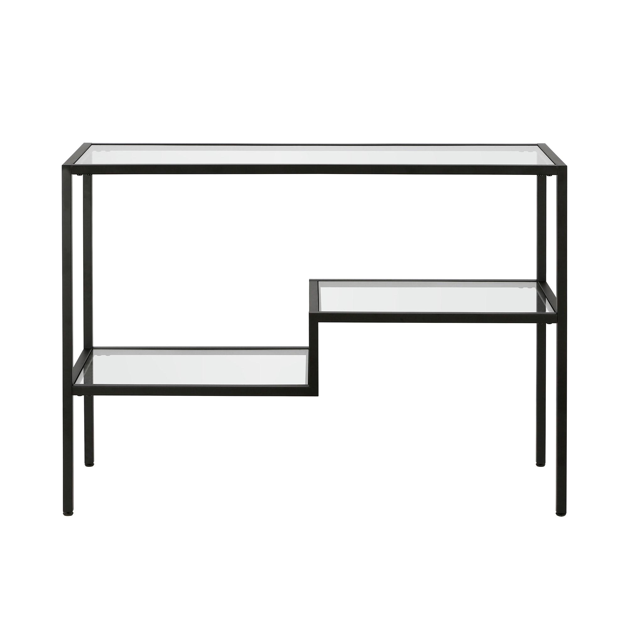 Evelyn&Zoe Lovett 42" Wide Rectangular Console Table, Blackened Bronze