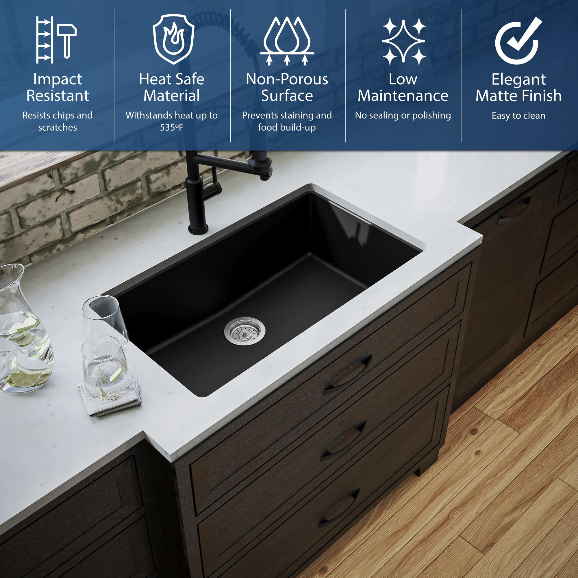 Karran Quartz 32-1/4'' X 19-1/4'' Large Single Bowl Undermount Kitchen Sink