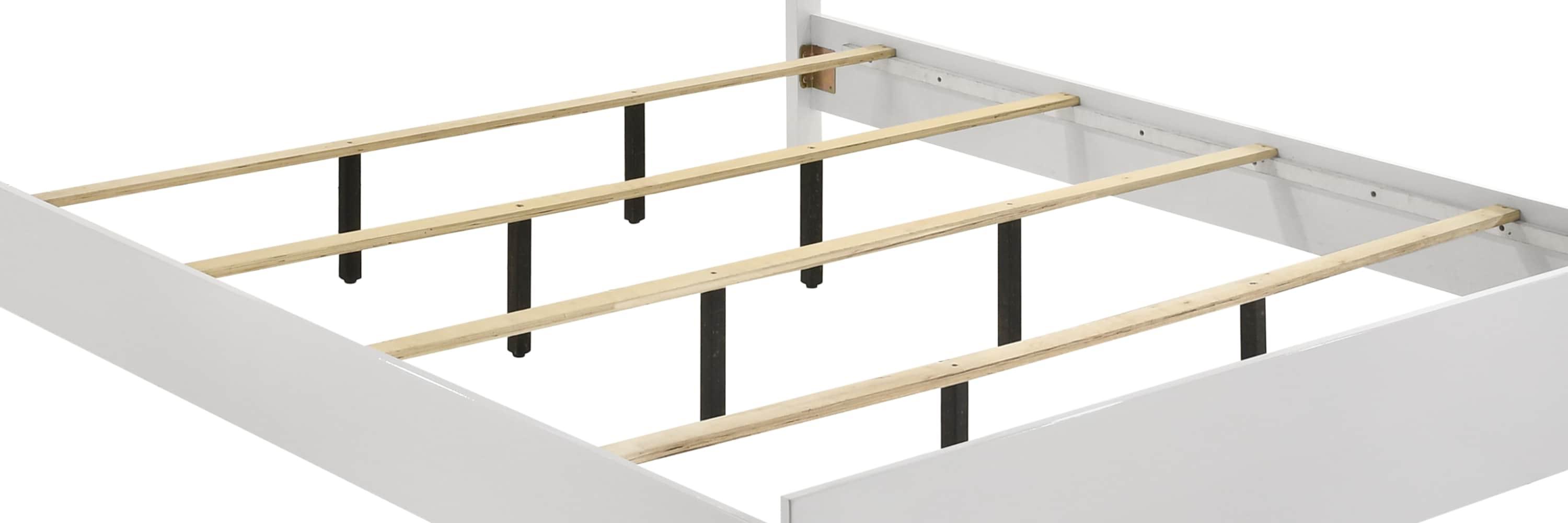 Blanca Modern Style Queen Bed Made With LED  Headboard & Wood in White Color
