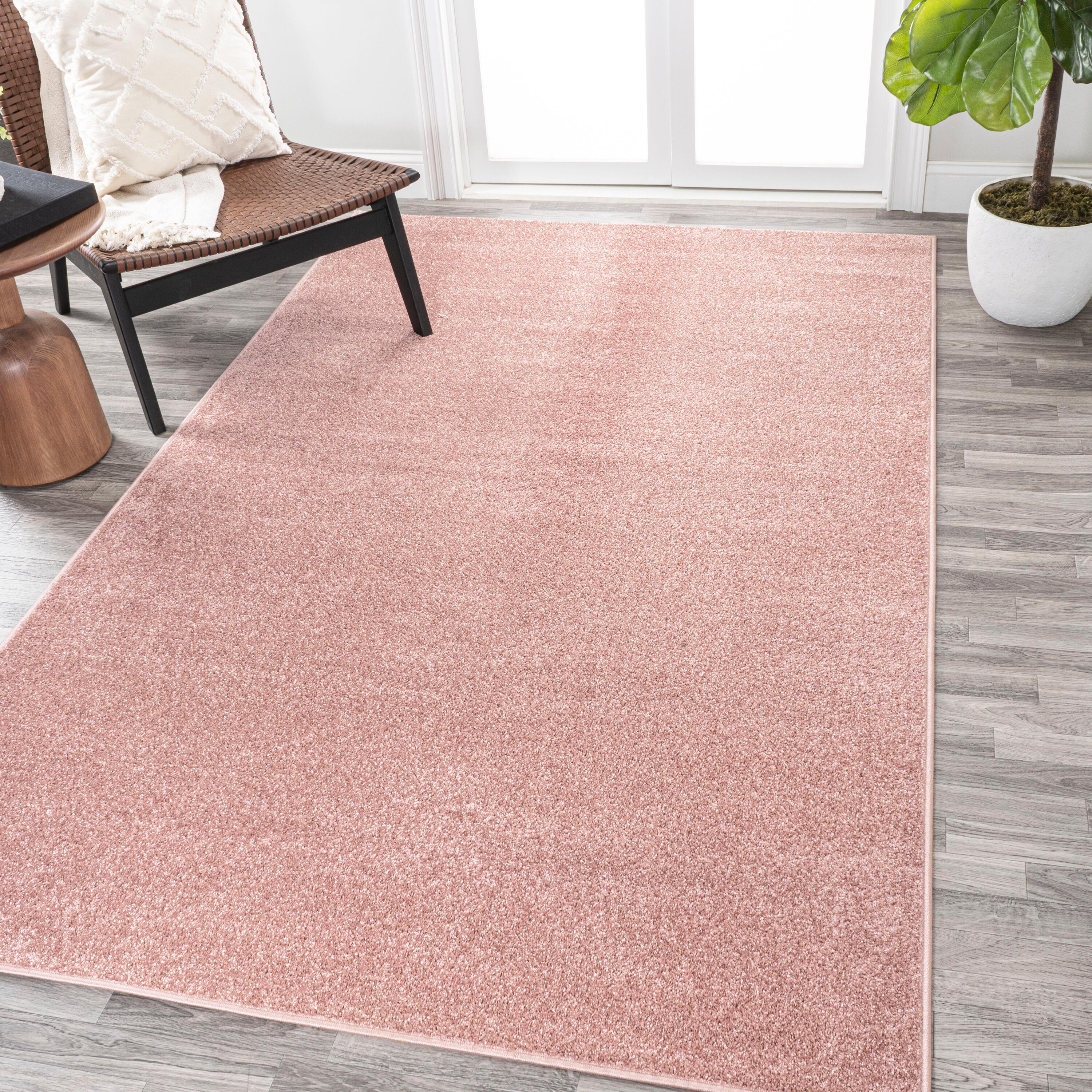 8'x10' Haze Solid Low-Pile, Pink - JONATHAN Y