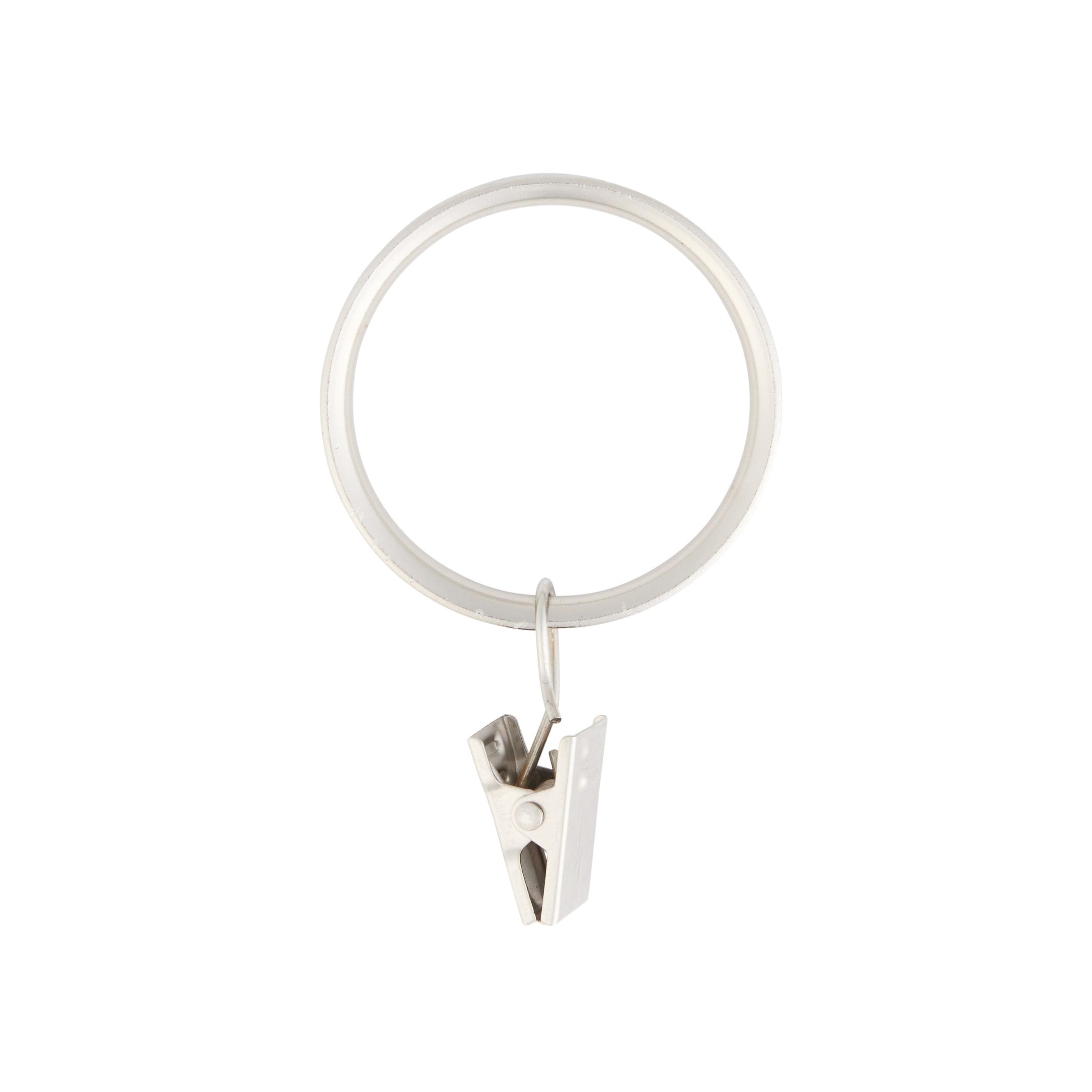 Rod Desyne 10 Curtain Rings With Clips 1-3 By 8 Inch I.D