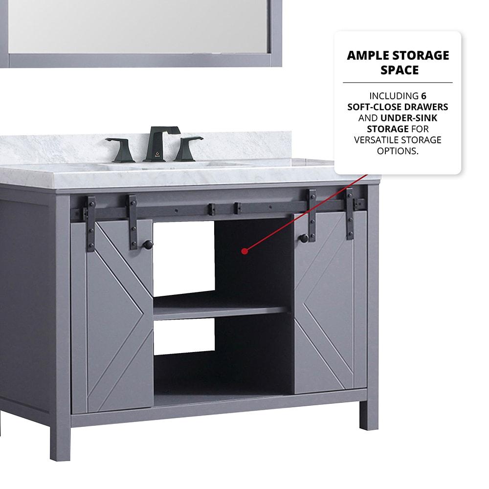 Marsyas 48'' Single Bathroom Vanity with Carrara Marble Top