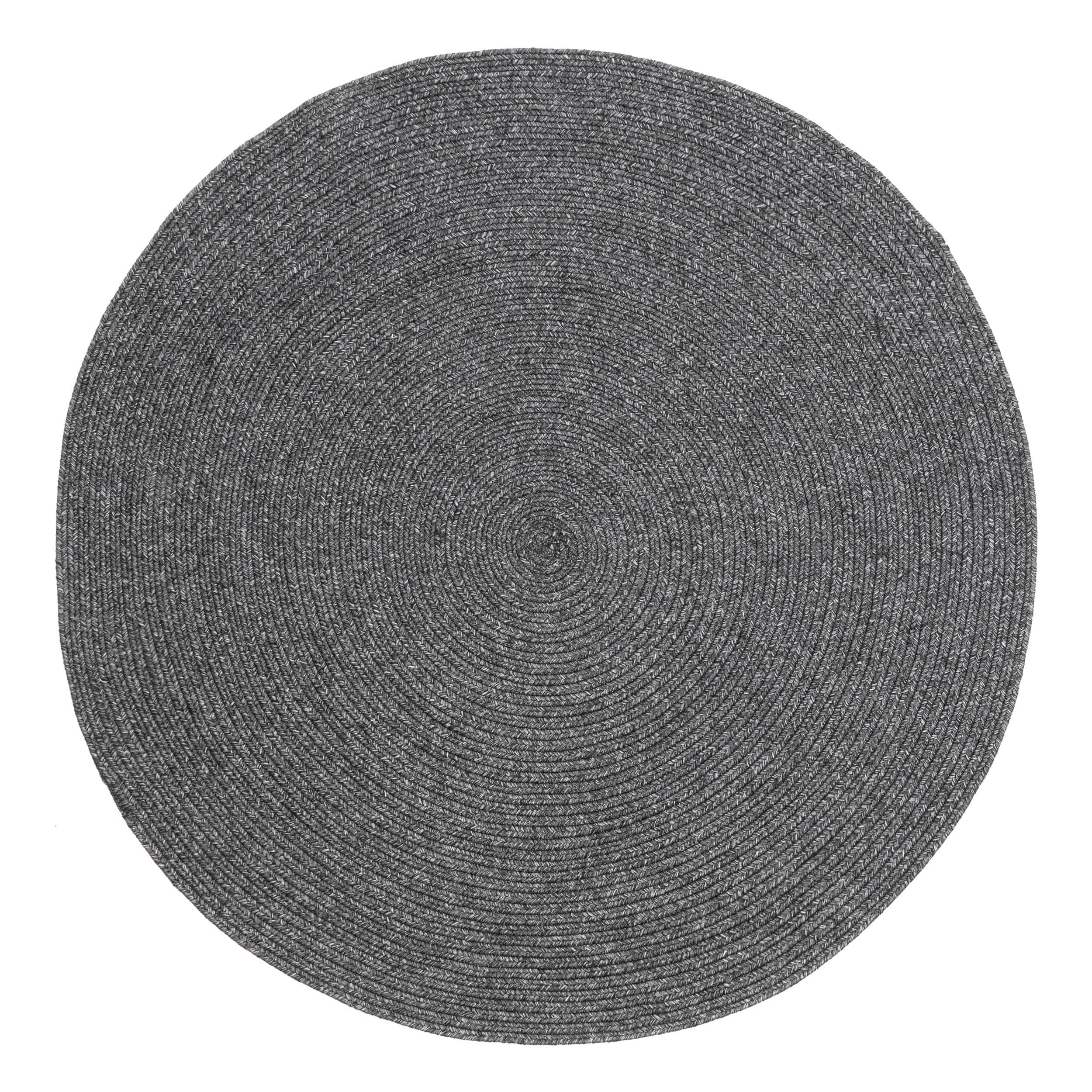 Nuloom Wynn Solid 4 Round Indoor/Outdoor Accent Rug for Living Room Patio Deck Front Porch Entryway Kitchen, Charcoal