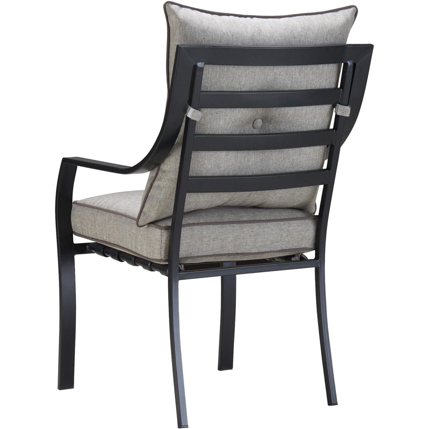 Hanover Lavallette 5-Piece Modern Outdoor Dining Set with Umbrella, Silver