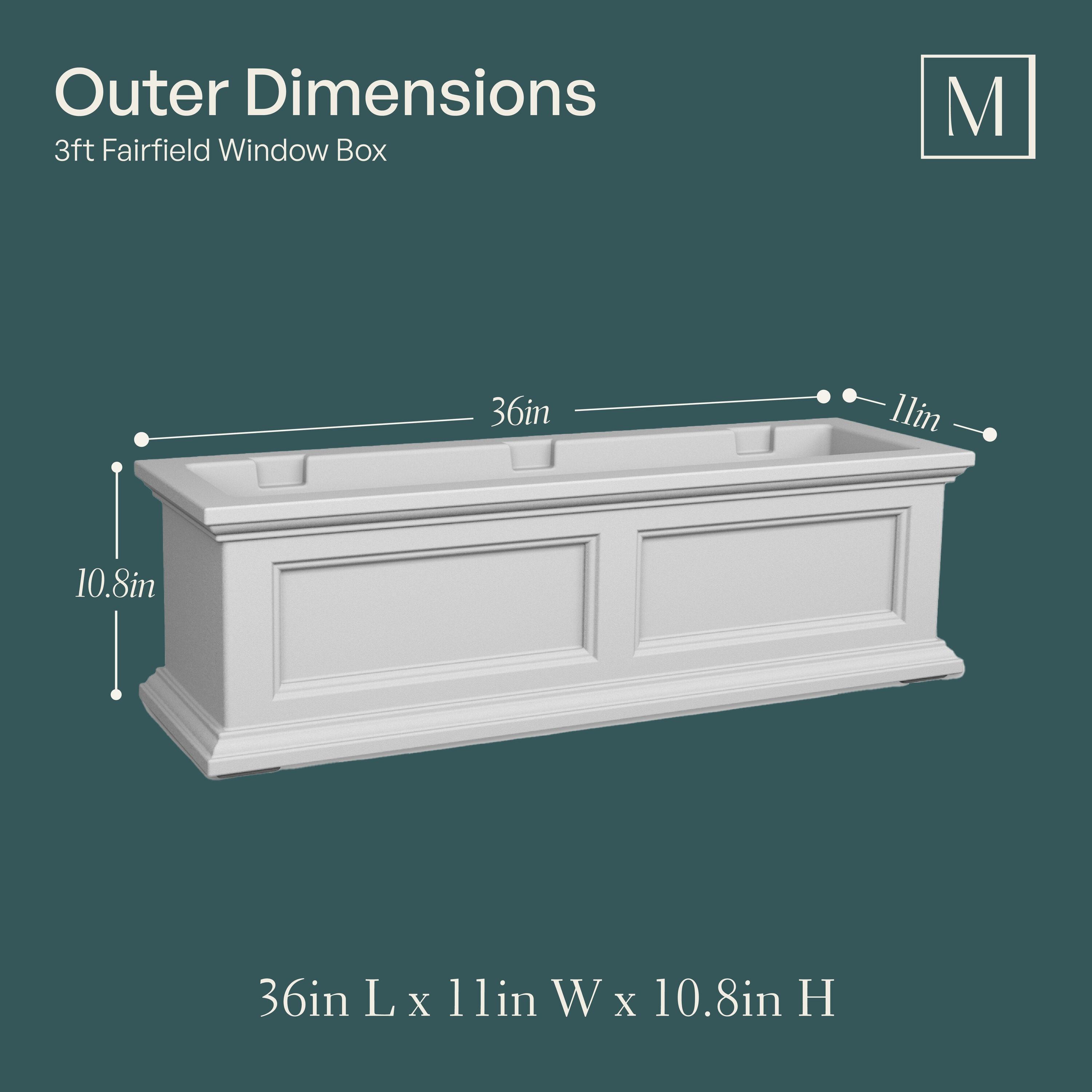 The Anastasiya Resin Window Box Planter with Water Reservoir