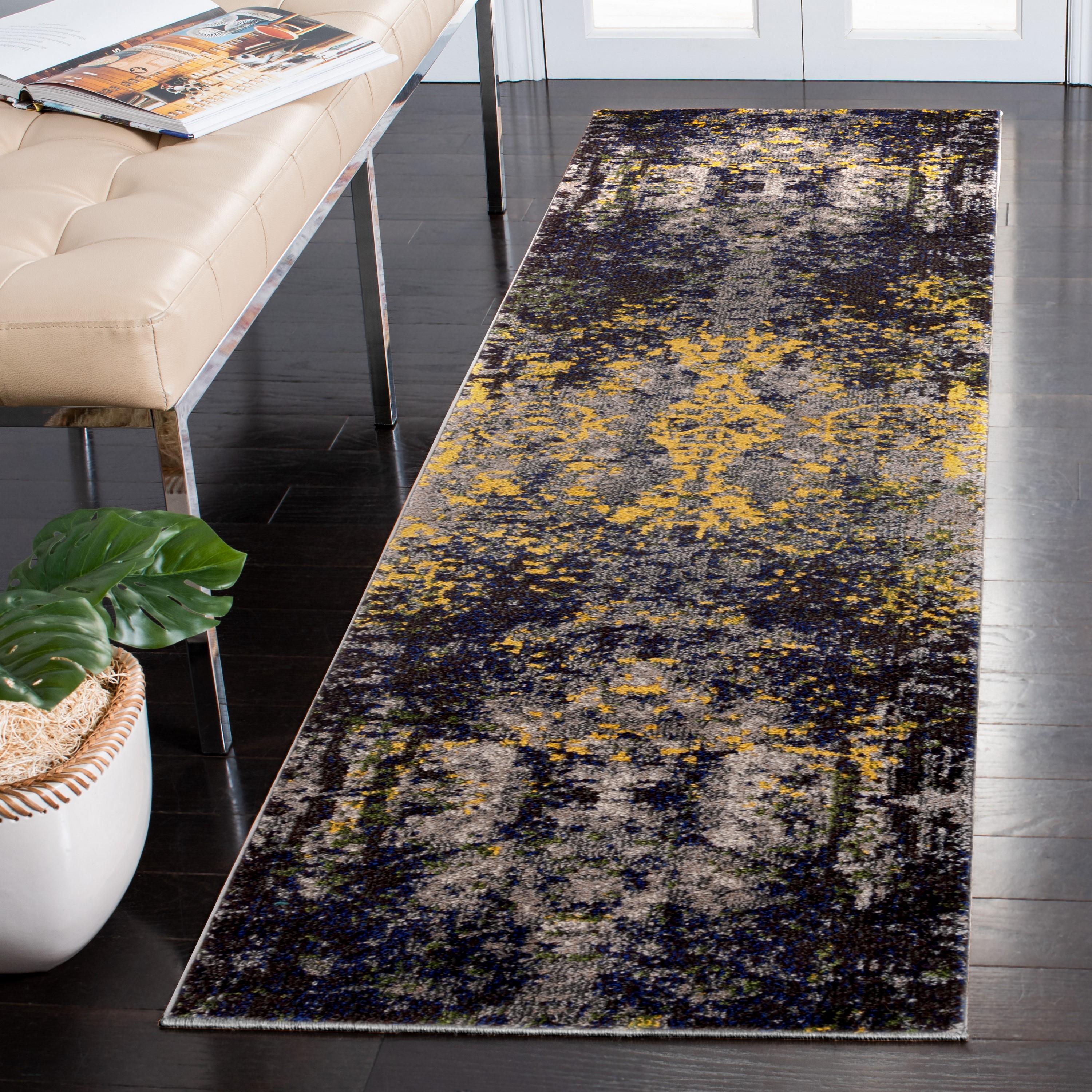 Monaco MNC223 Power Loomed Indoor Runner Rug - Grey/Multi - 2'2"x6' - Safavieh.