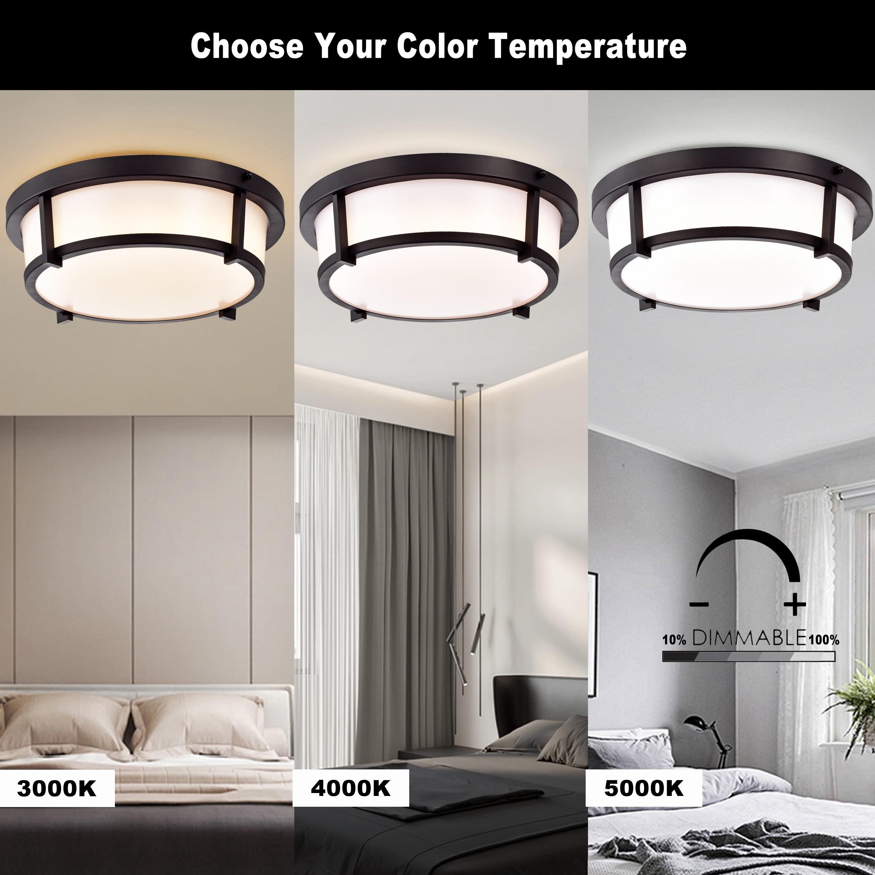 c cattleya 13" Dimmable 20W LED Flush Mount Light with Changing Color Temperature - 13 in.